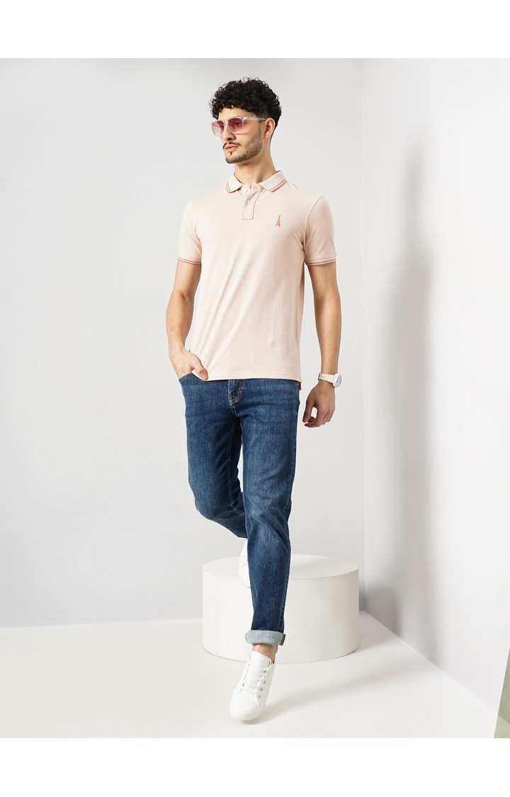 Celio Men Blue Solid Straight Fit Cotton Twill Denim Jeans