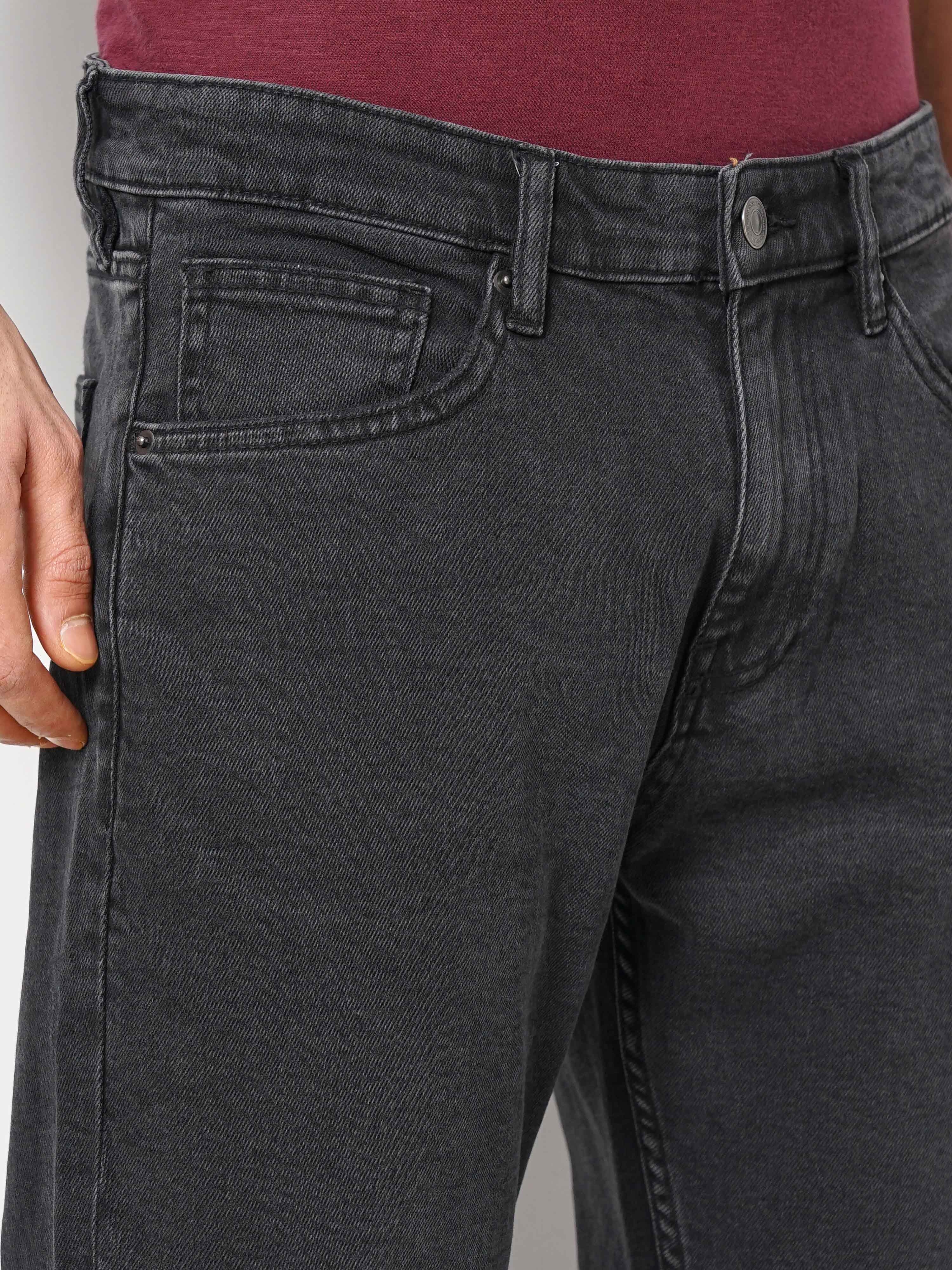 celio | Celio Men Black Solid Slim Fit Cotton Colored Denim Jeans 3