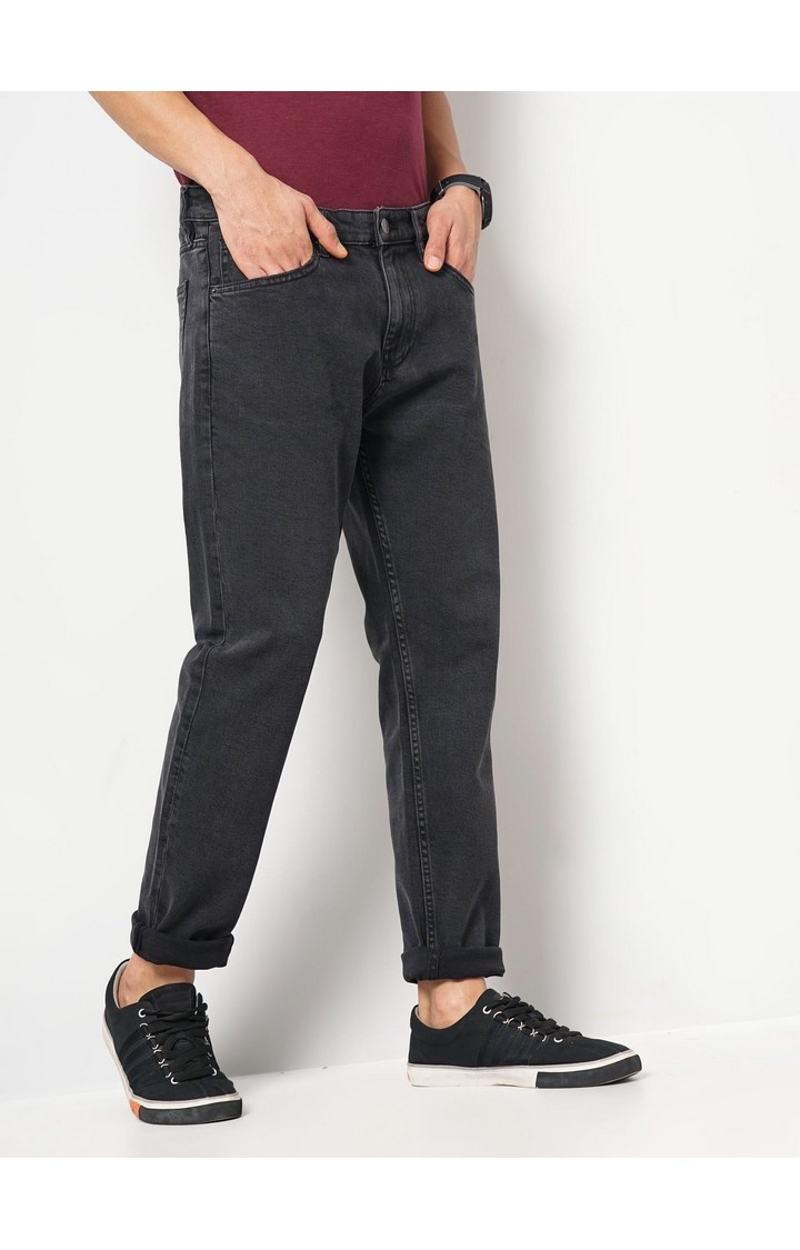 Celio Men Black Solid Slim Fit Cotton Colored Denim Jeans