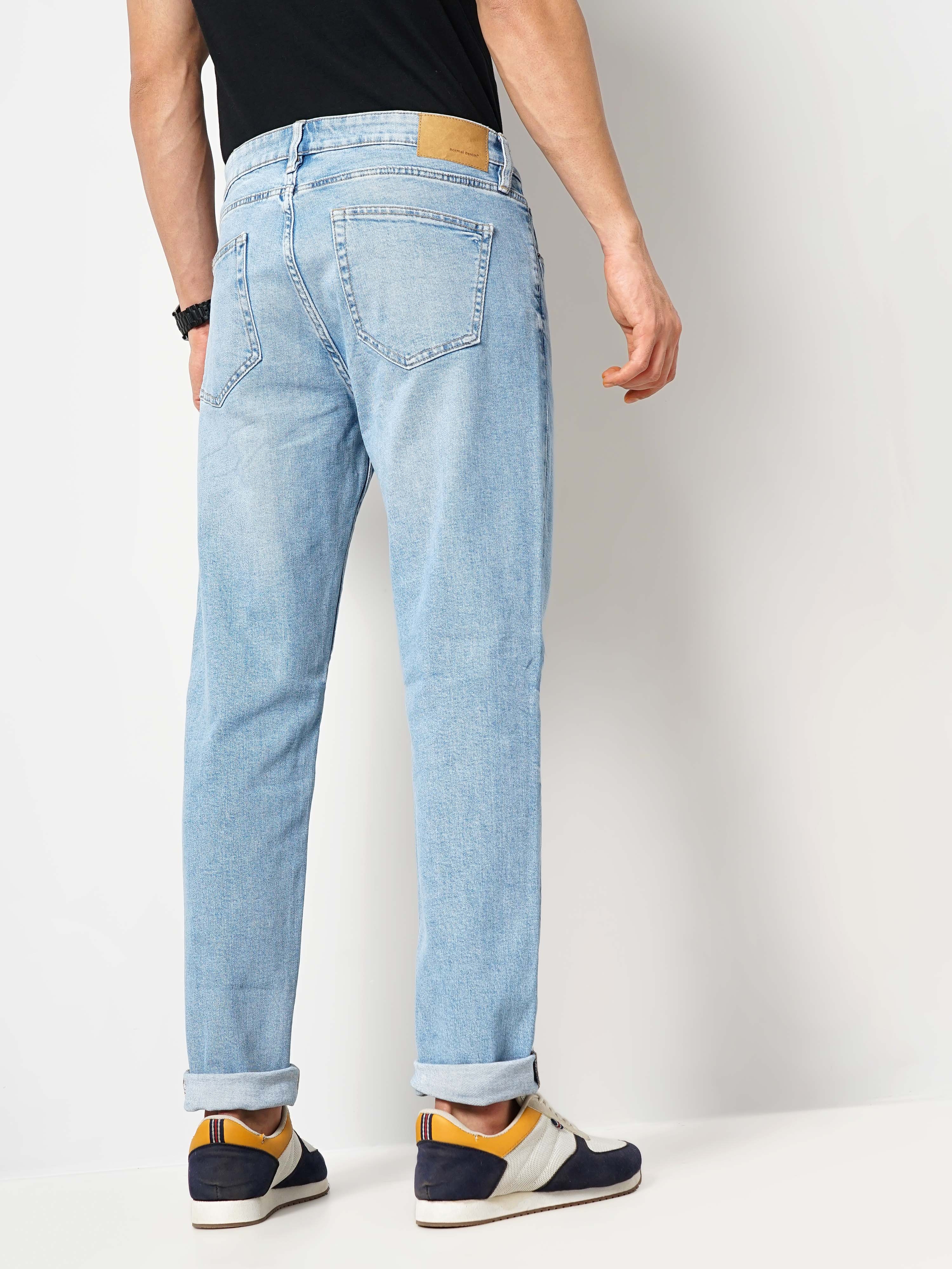 celio | Celio Men Blue Solid Slim Fit Cotton Colored Denim Jeans 2