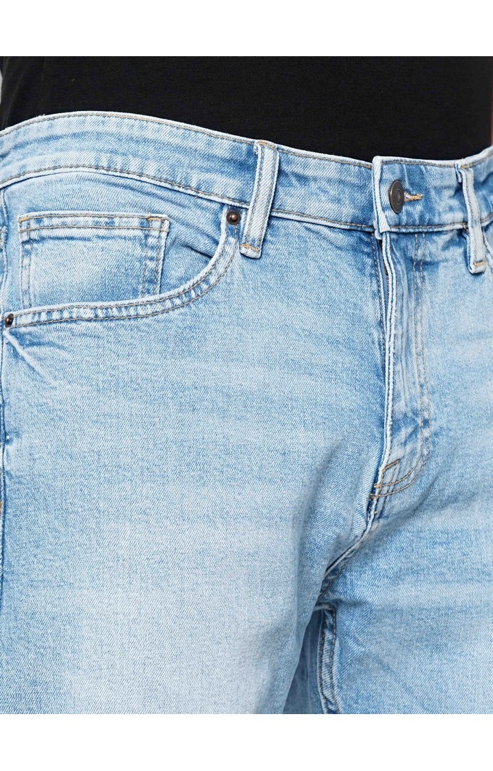 Celio Men Blue Solid Slim Fit Cotton Colored Denim Jeans