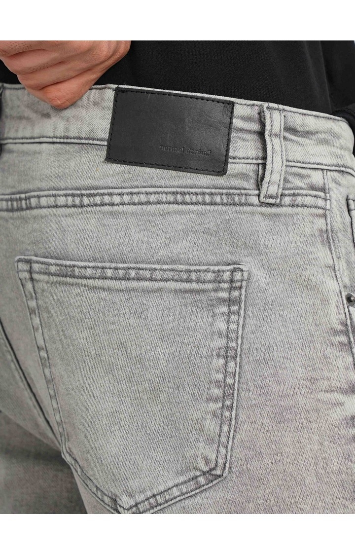Celio Men Grey Solid Slim Fit Cotton Colored Denim Jeans