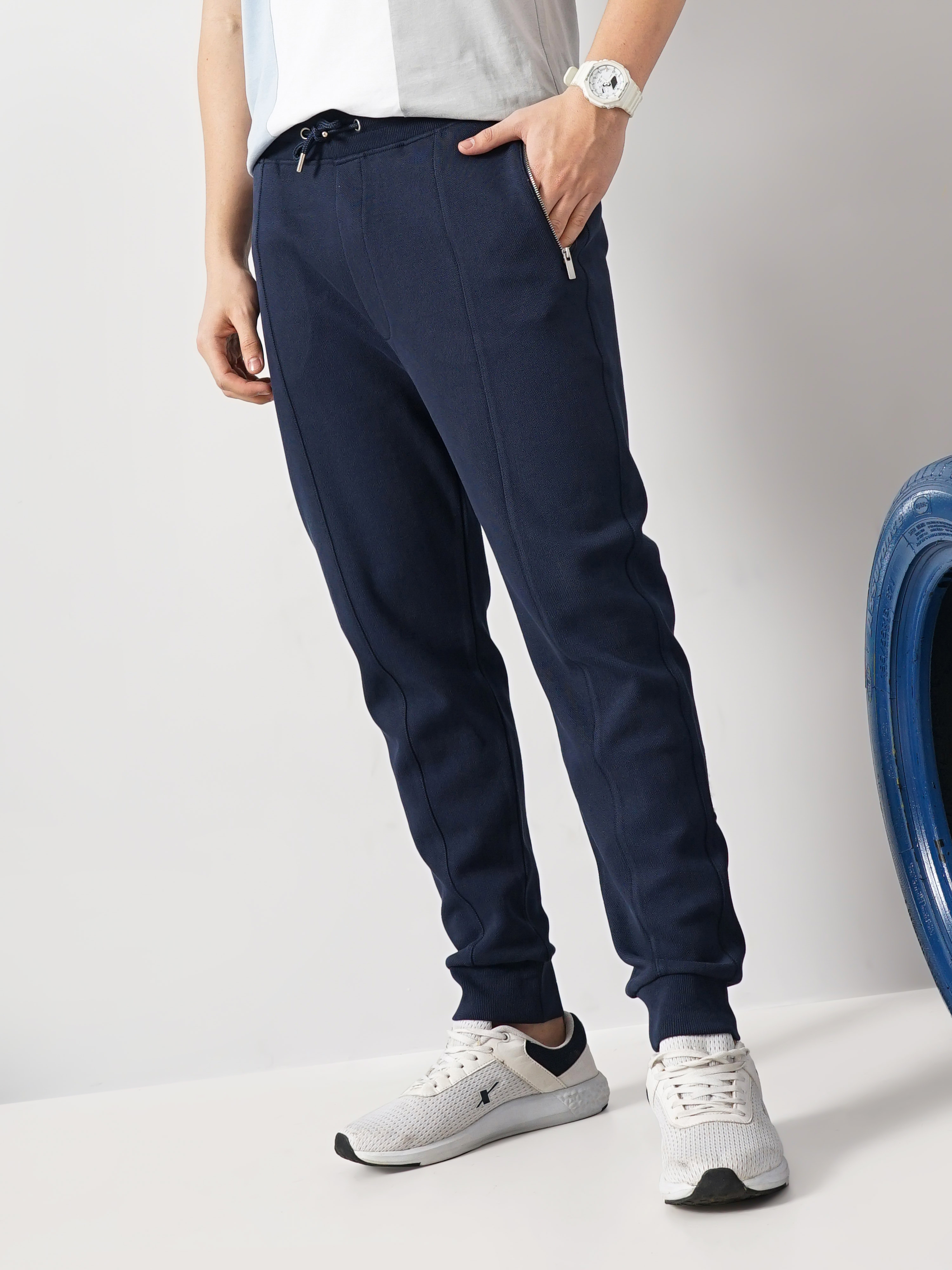Smart Trousers | Pull On Trousers, Navy | Blake | The Able Label