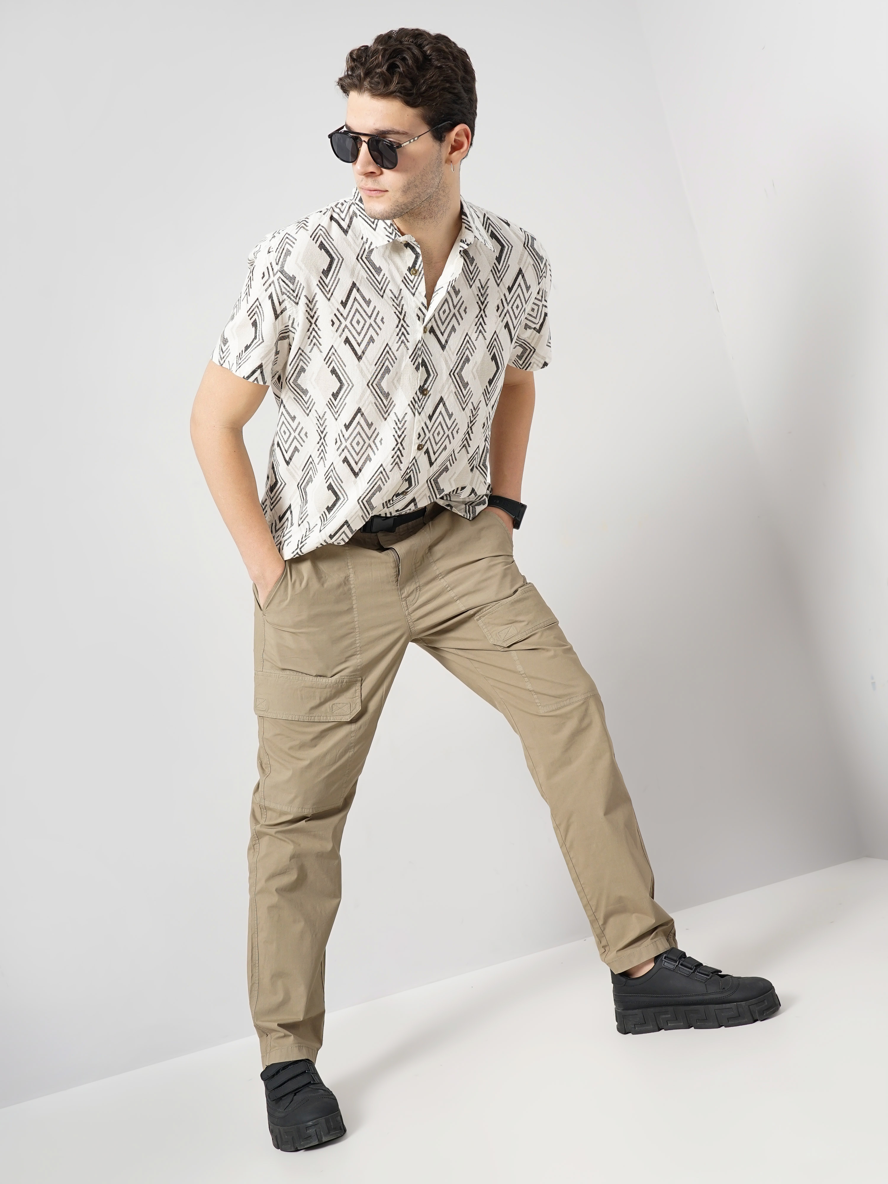 Molo - Teen Boys Beige Cotton Cargo Trousers | Childrensalon Outlet
