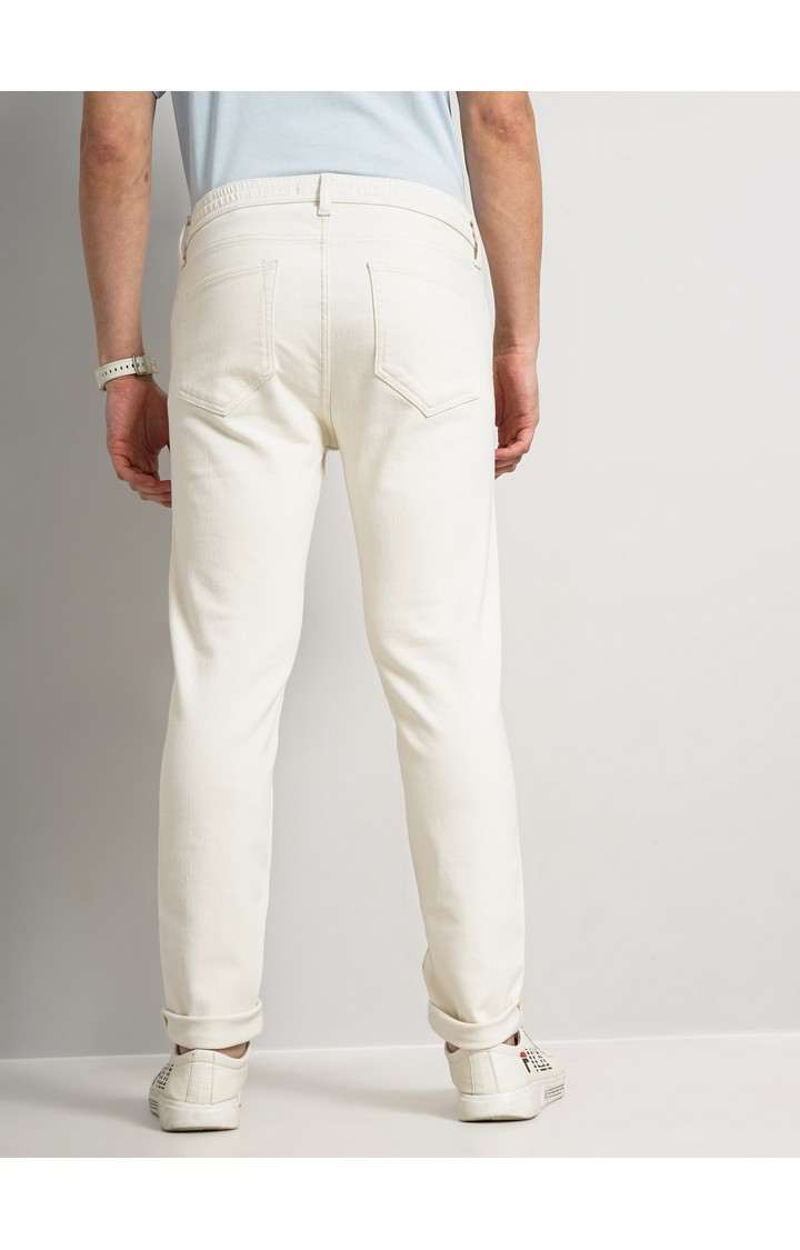 Celio Men Beige Slim Fit Cotton Denim Jogger Jeans