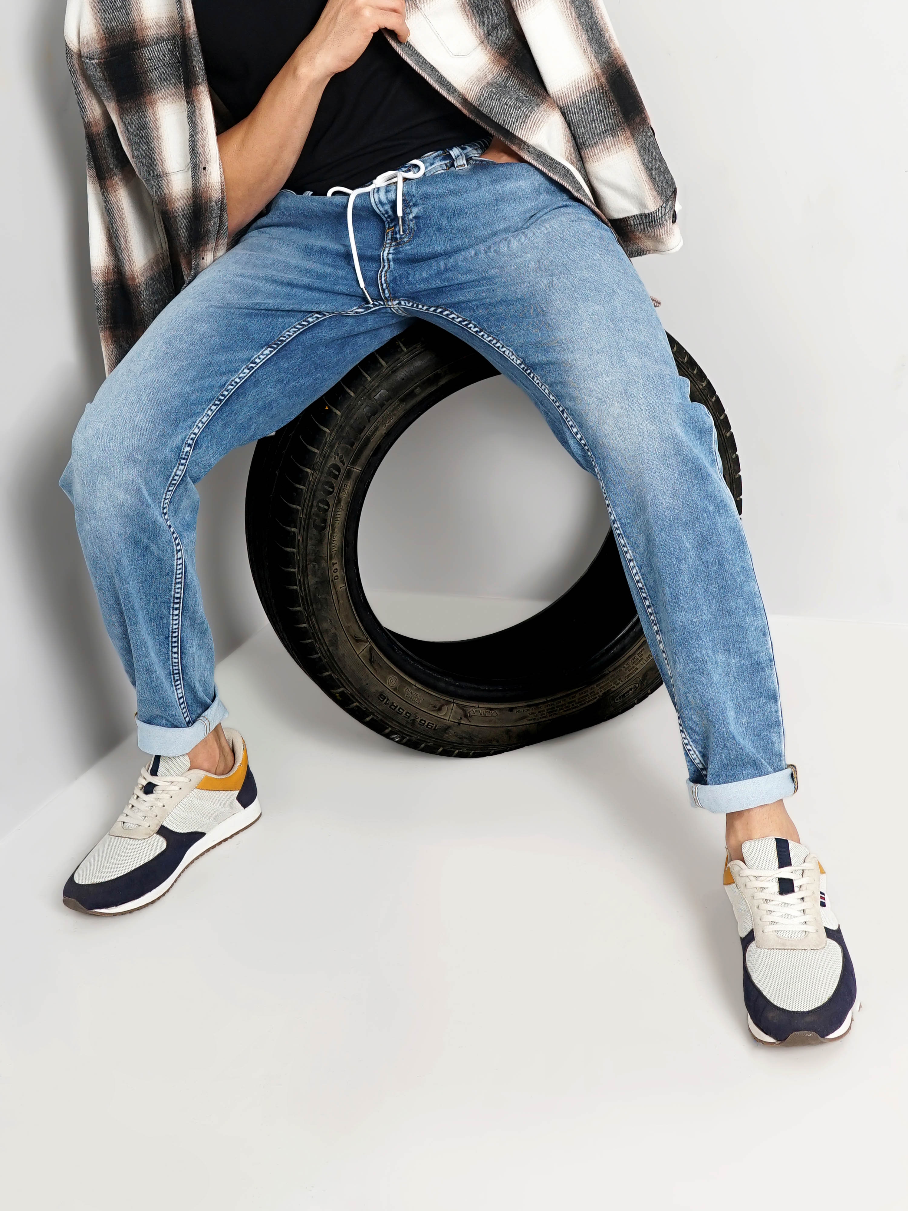 celio | Celio Men Blue Solid Slim Fit Cotton Jeans 1
