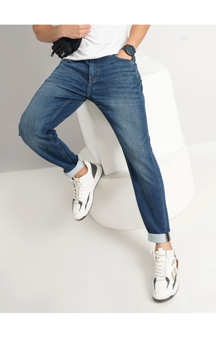 Celio Men Grey Solid Slim Fit Cotton Jeans