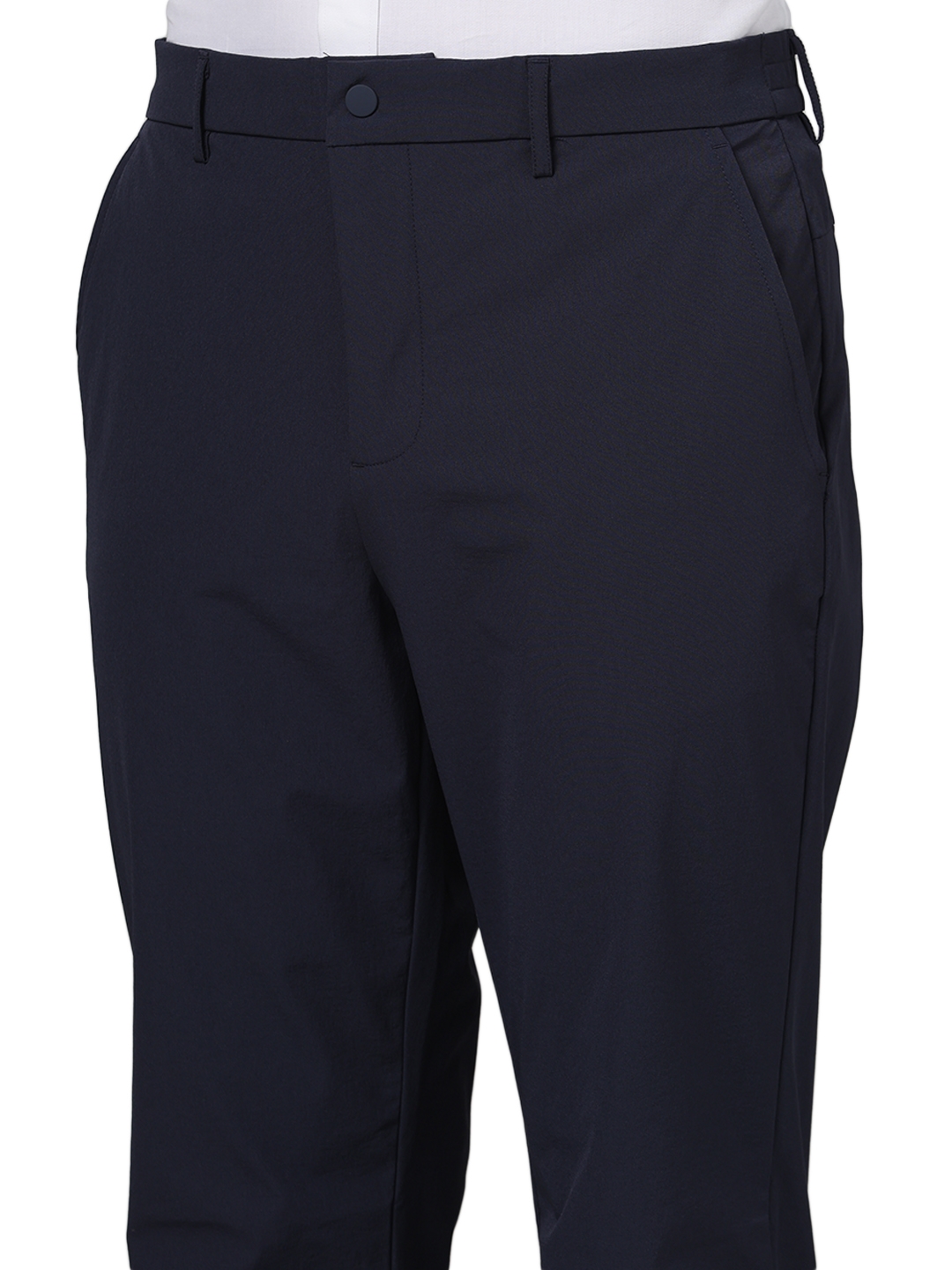 Celio Men Navy Blue Solid Slim Fit Nylon Fashion Trousers