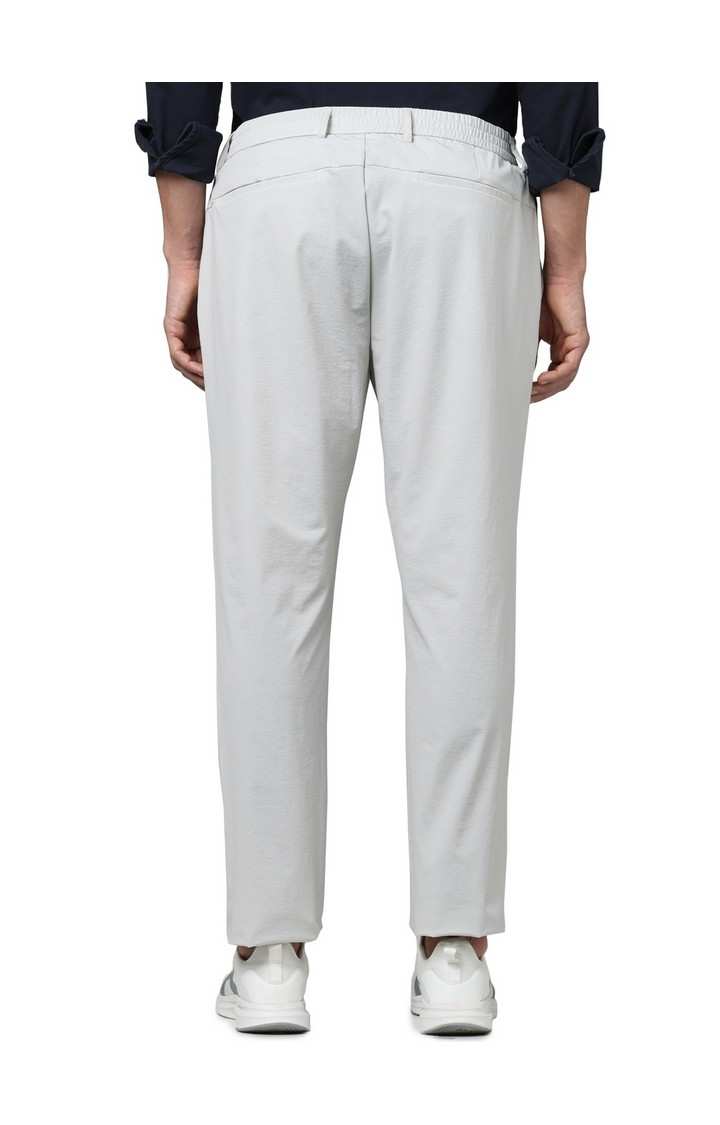 Celio Men Grey Solid Slim Fit Nylon Casual Trousers