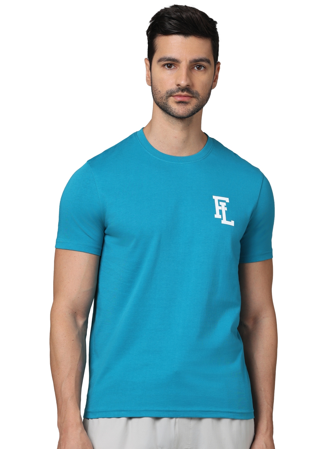 celio | Celio Men Blue Regular Fit Cotton Graphic Tshirts