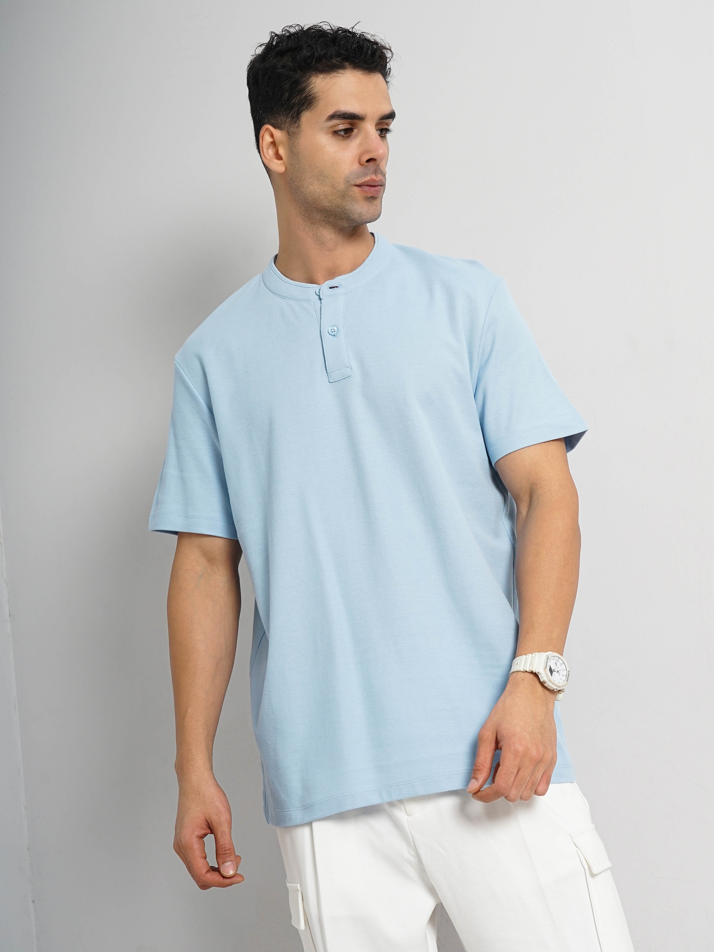 celio | Celio Men Blue Solid Regular Fit Cotton Tshirts
