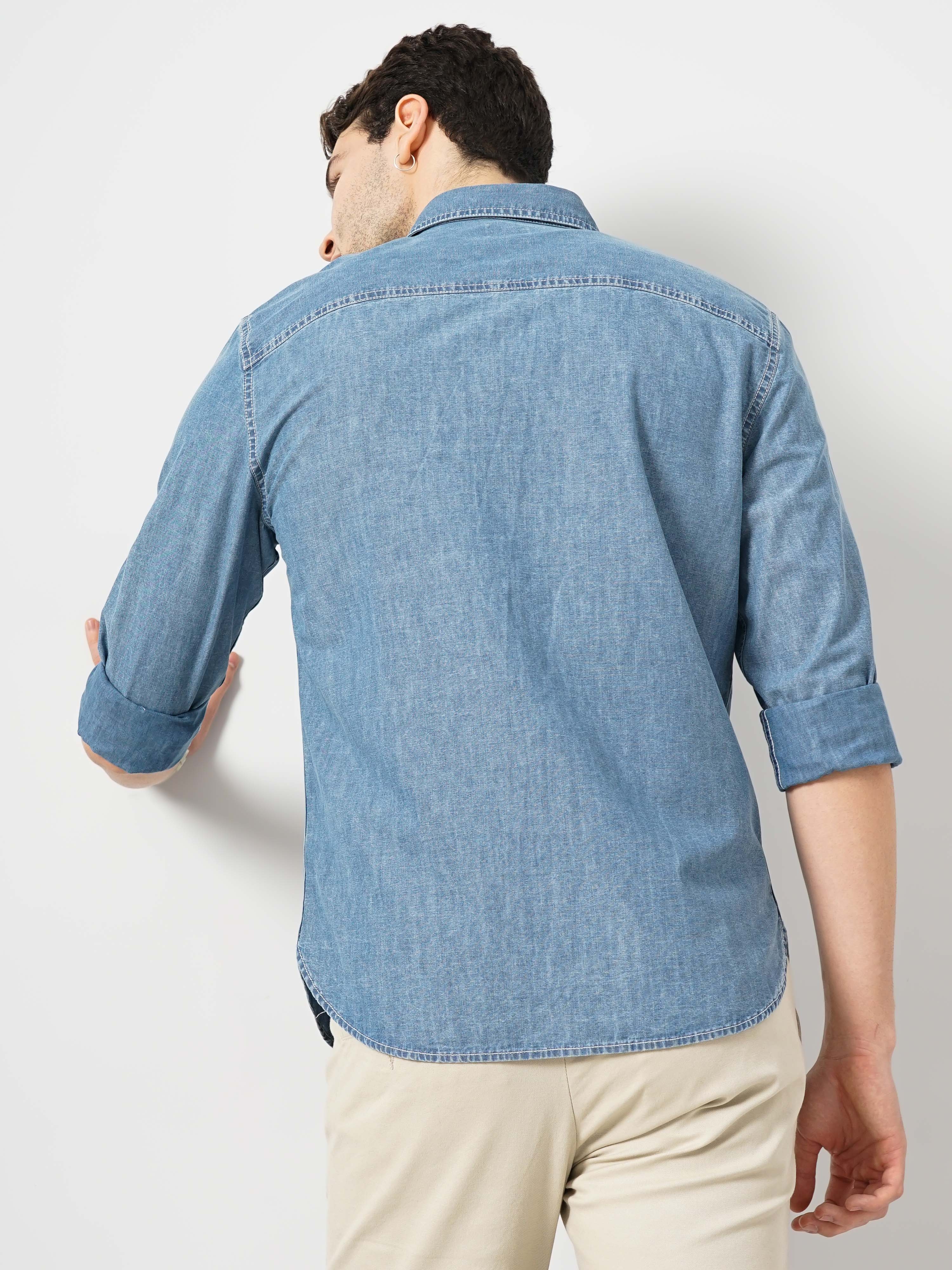Celio Western Denim Shirt With Contrast Stitching | ASOS