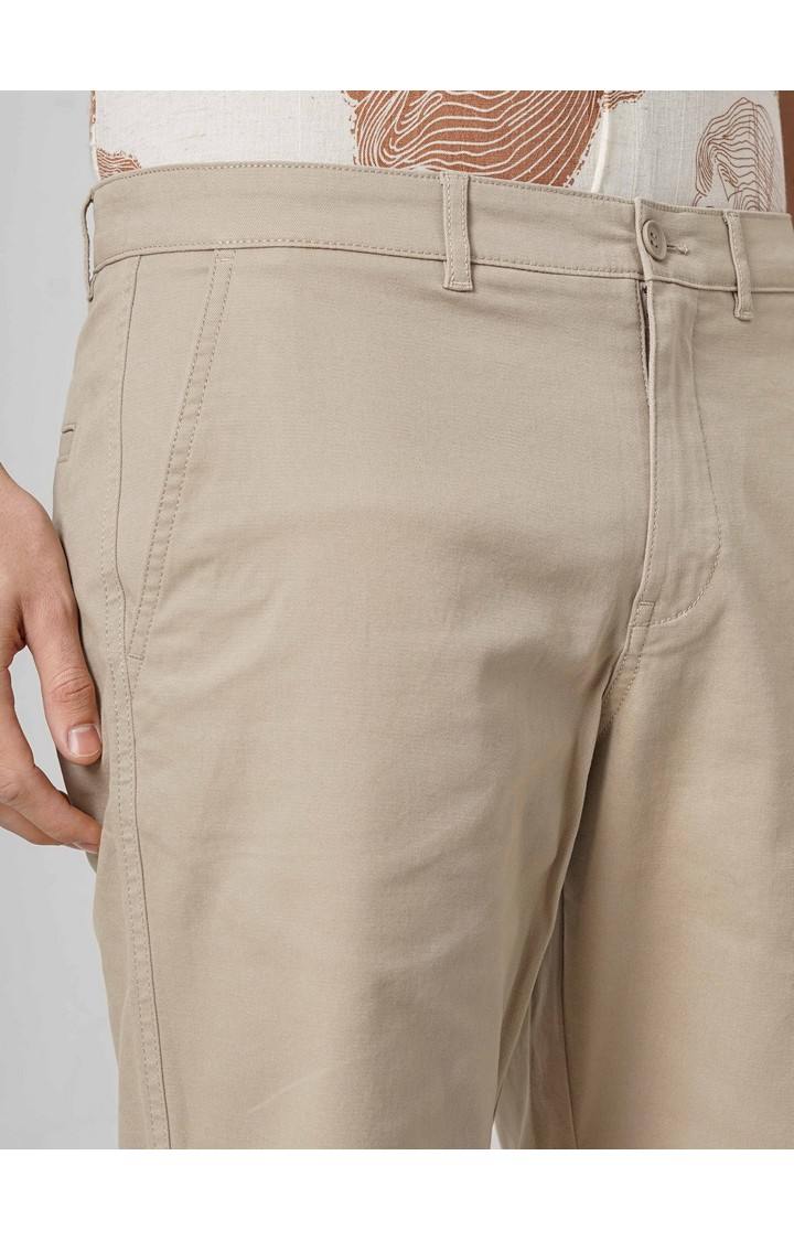Celio Men Beige Solid Loose Fit Cotton Chinos Casual Short