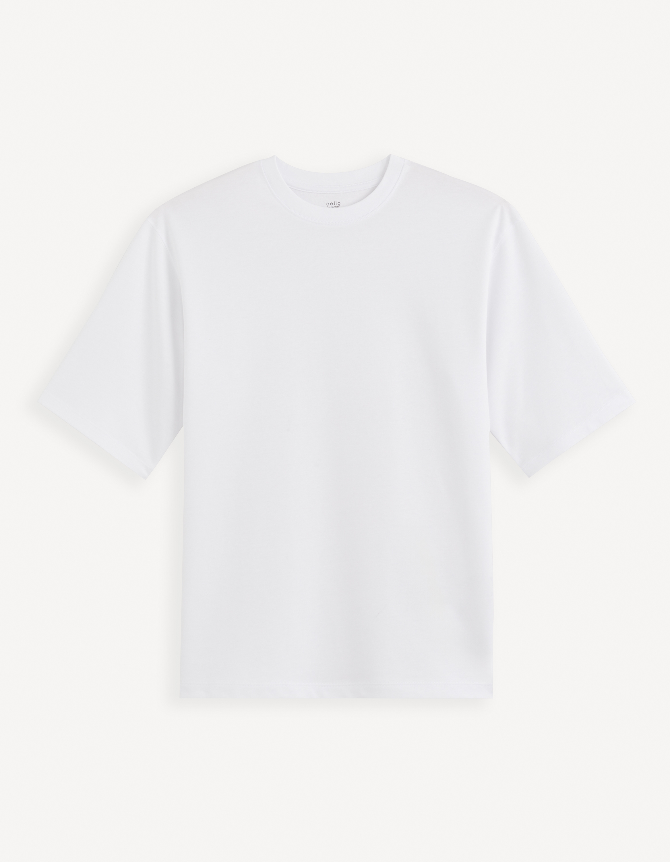 Celio Men White Solid Boxy Cotton Oversized Tshirt