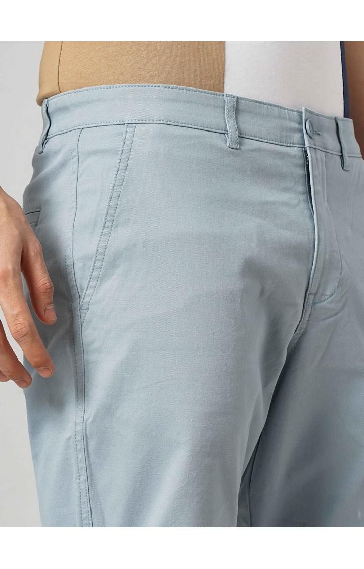 Celio Men Blue Solid Loose Fit Cotton Chinos Casual Short
