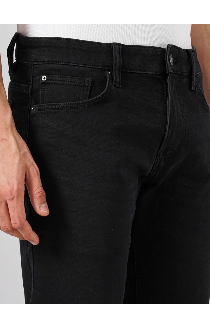 Celio Men Black Solid Regular Fit Cotton Knit Casual Shorts