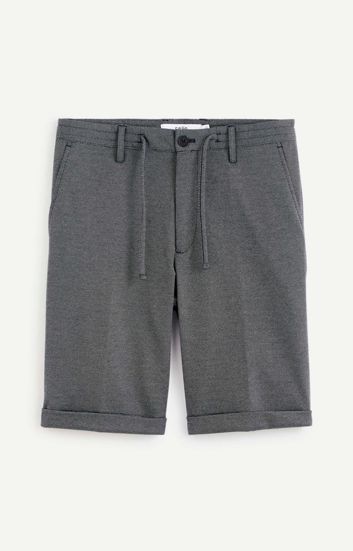 celio | Celio Men Blue Solid Regular Fit Polyester Bermuda Shorts