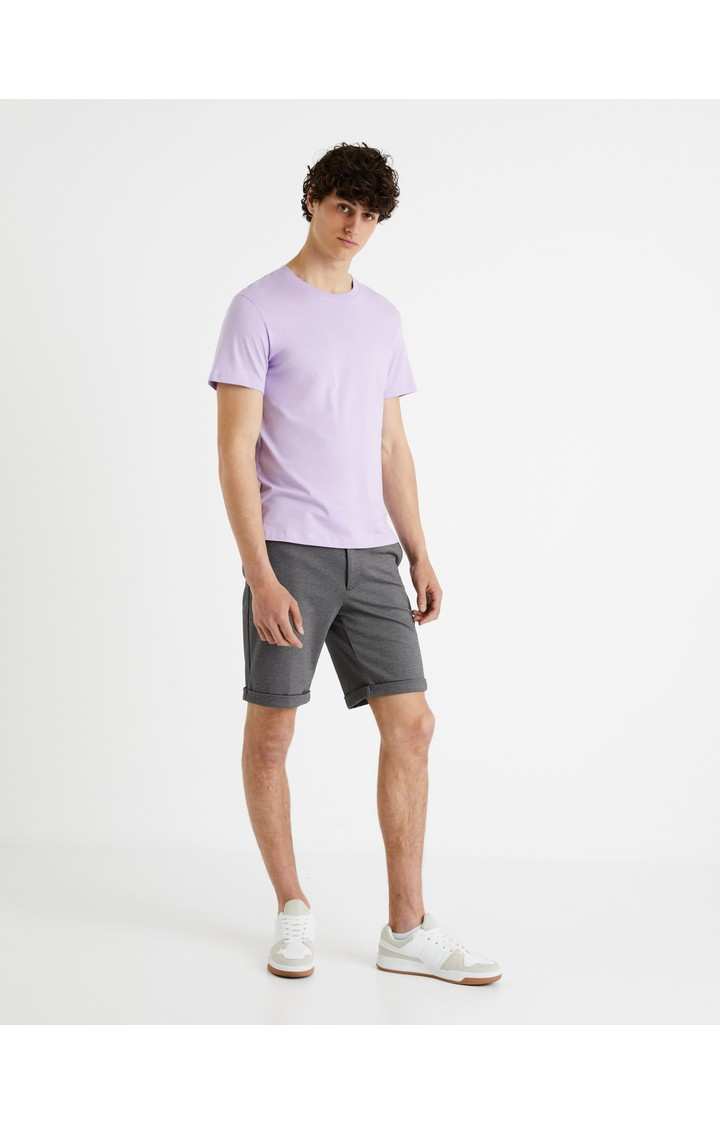 Celio Men Blue Solid Regular Fit Polyester Bermuda Shorts