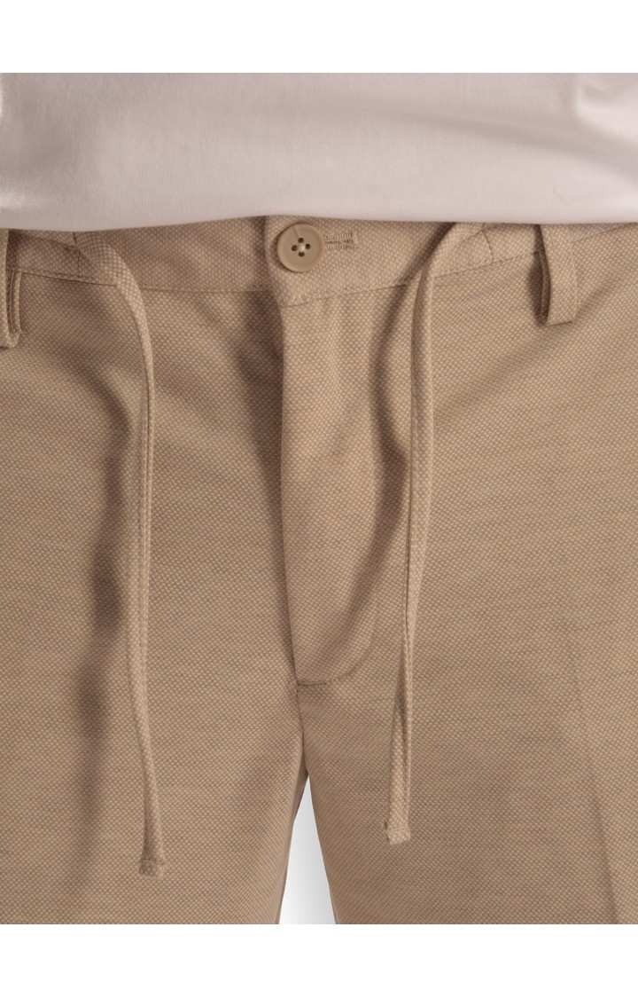 Celio Men Beige Solid Regular Fit Polyester Casual Shorts