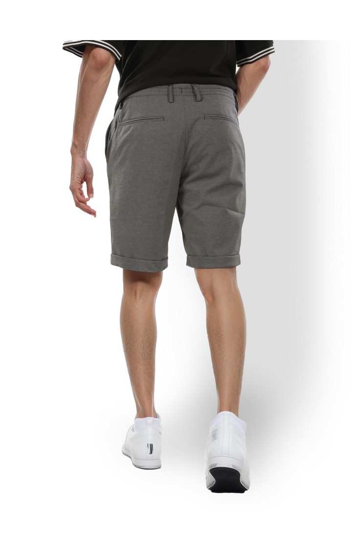 Celio Men Navy Blue Solid Regular Fit Polyester Casual Shorts