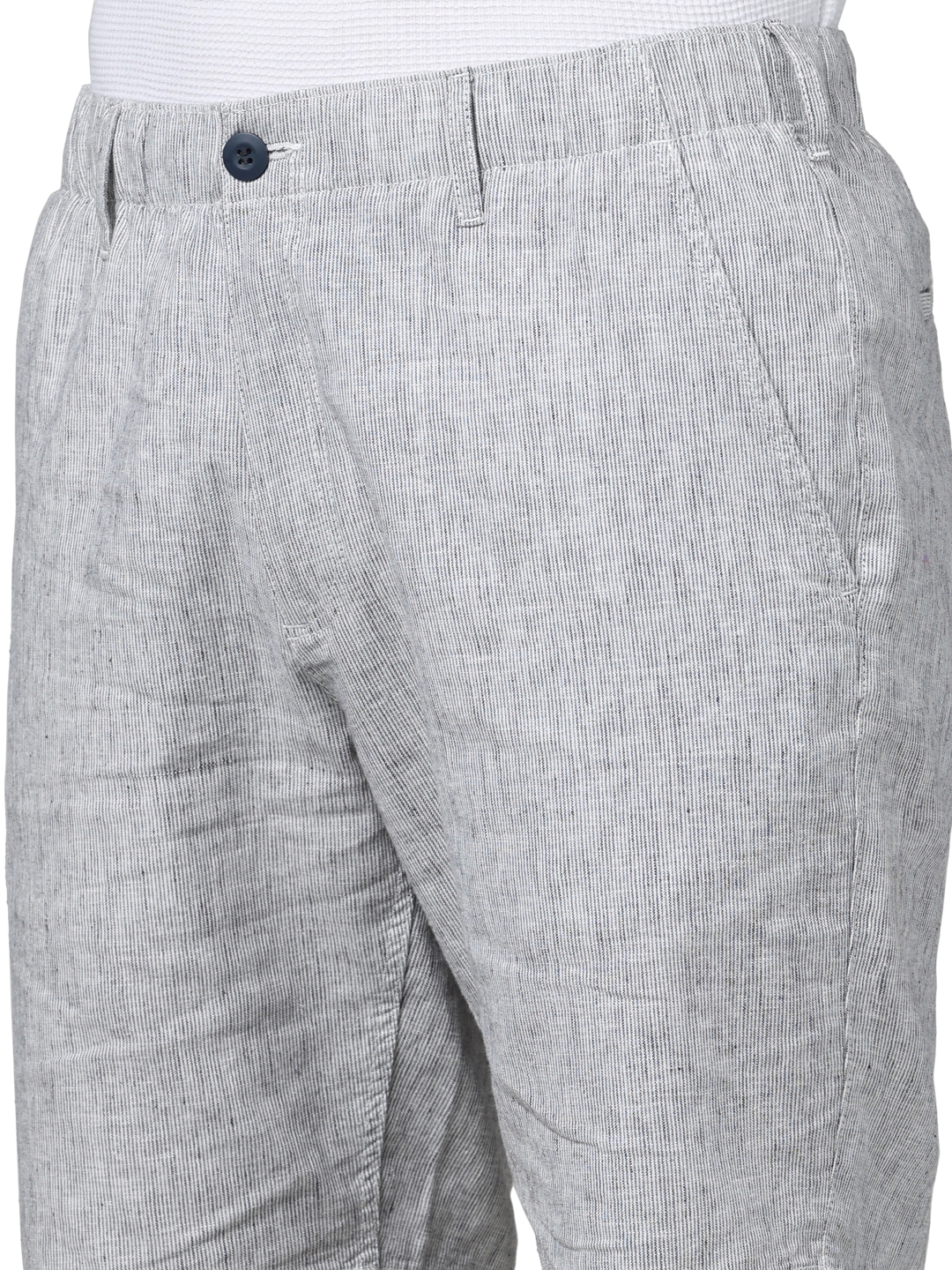 Celio Men Navy Blue Solid Regular Fit Linen Casual Shorts