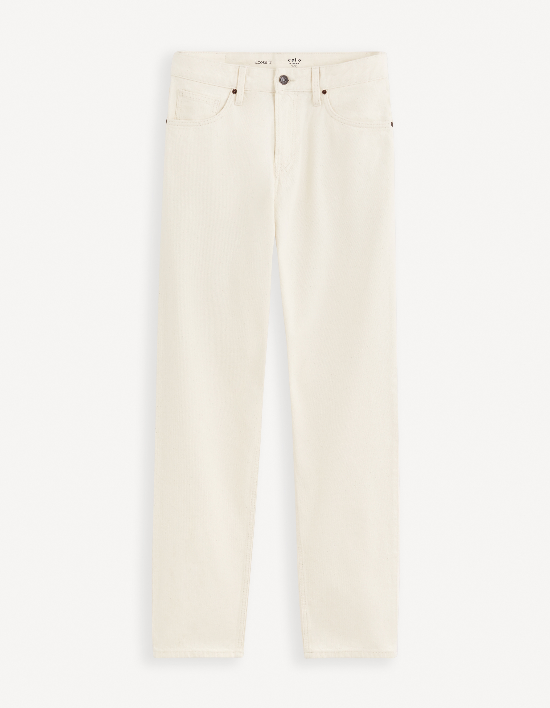 celio | Celio Men Beige Solid Relaxed Fit Cotton Rest All Options Jeans