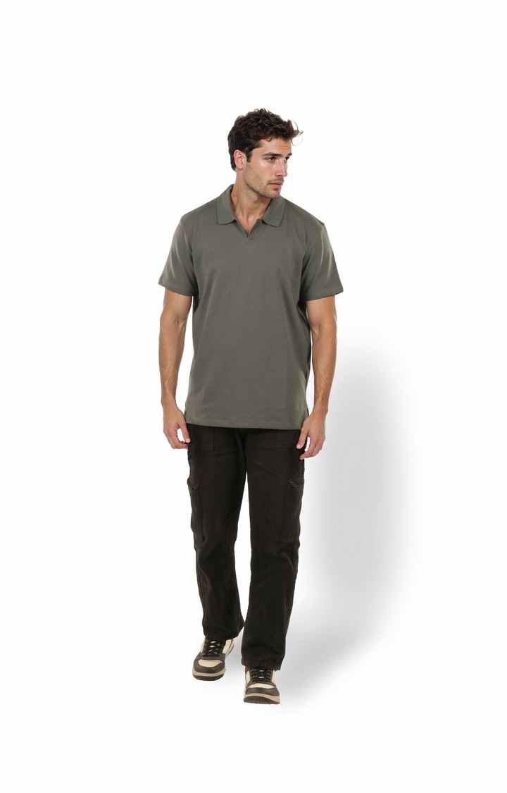 Celio Men Grey Solid Regular Fit Cotton Casual Tshirts