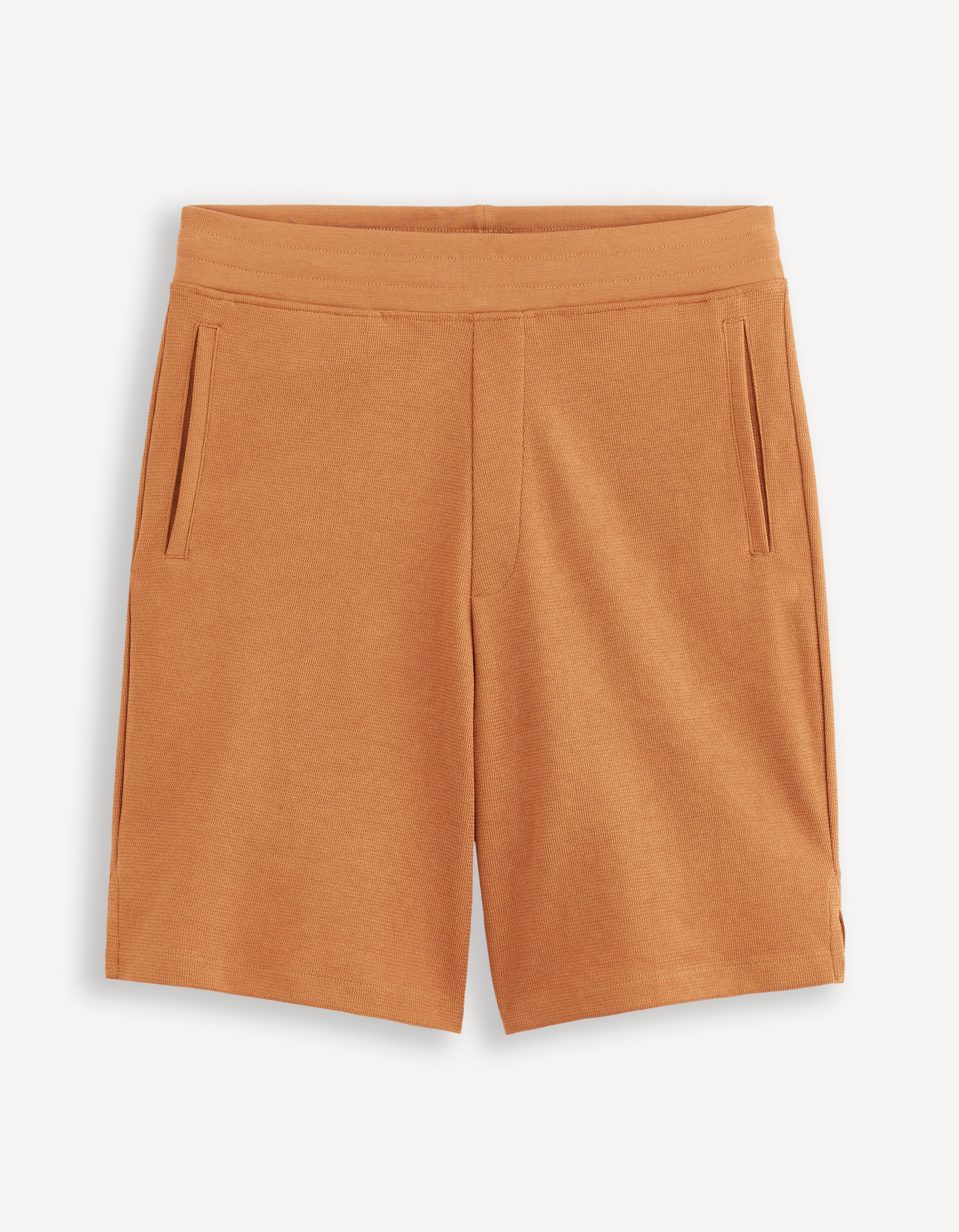 celio | Celio Men Brown Solid Regular Fit Cotton Casual Shorts