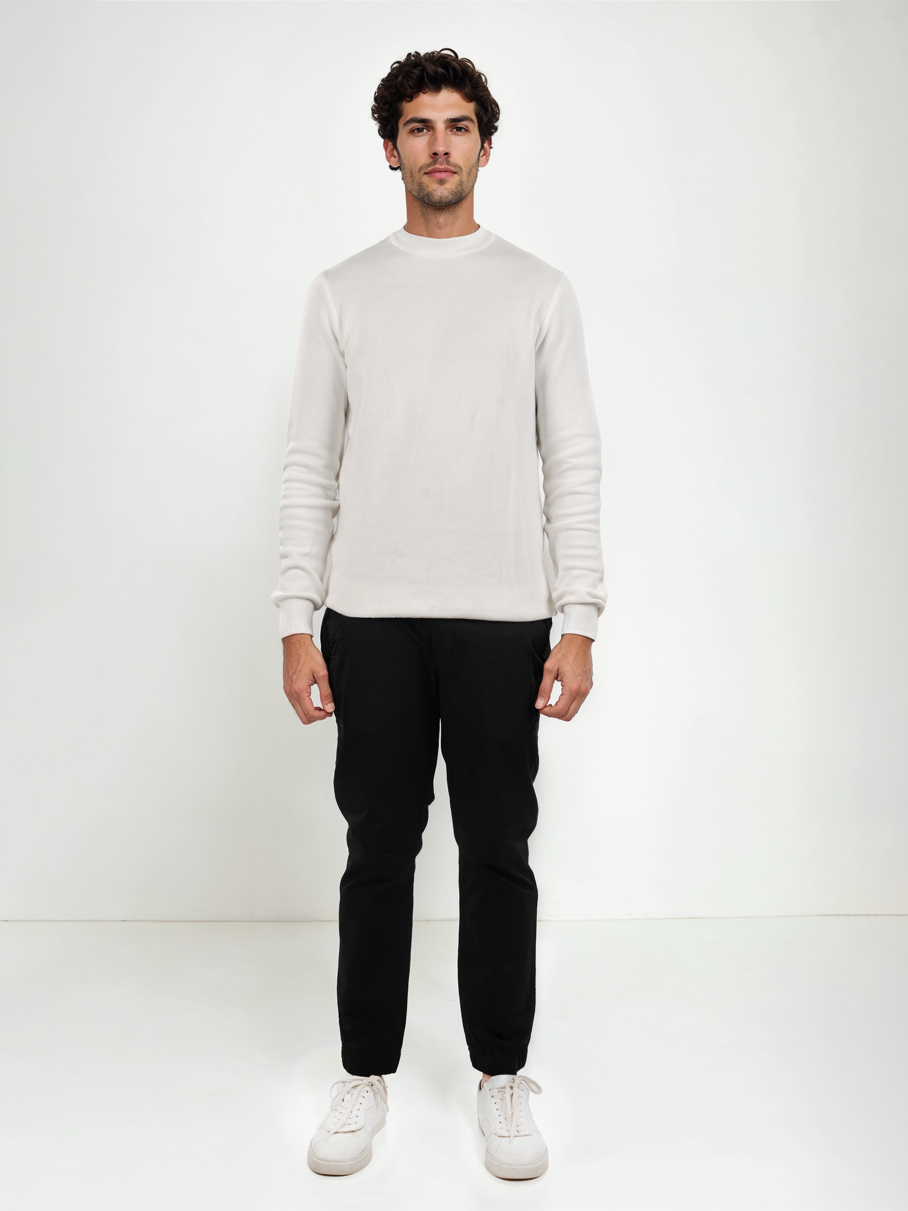 Celio Men Black Solid Loose Fit Cotton Jog Pant