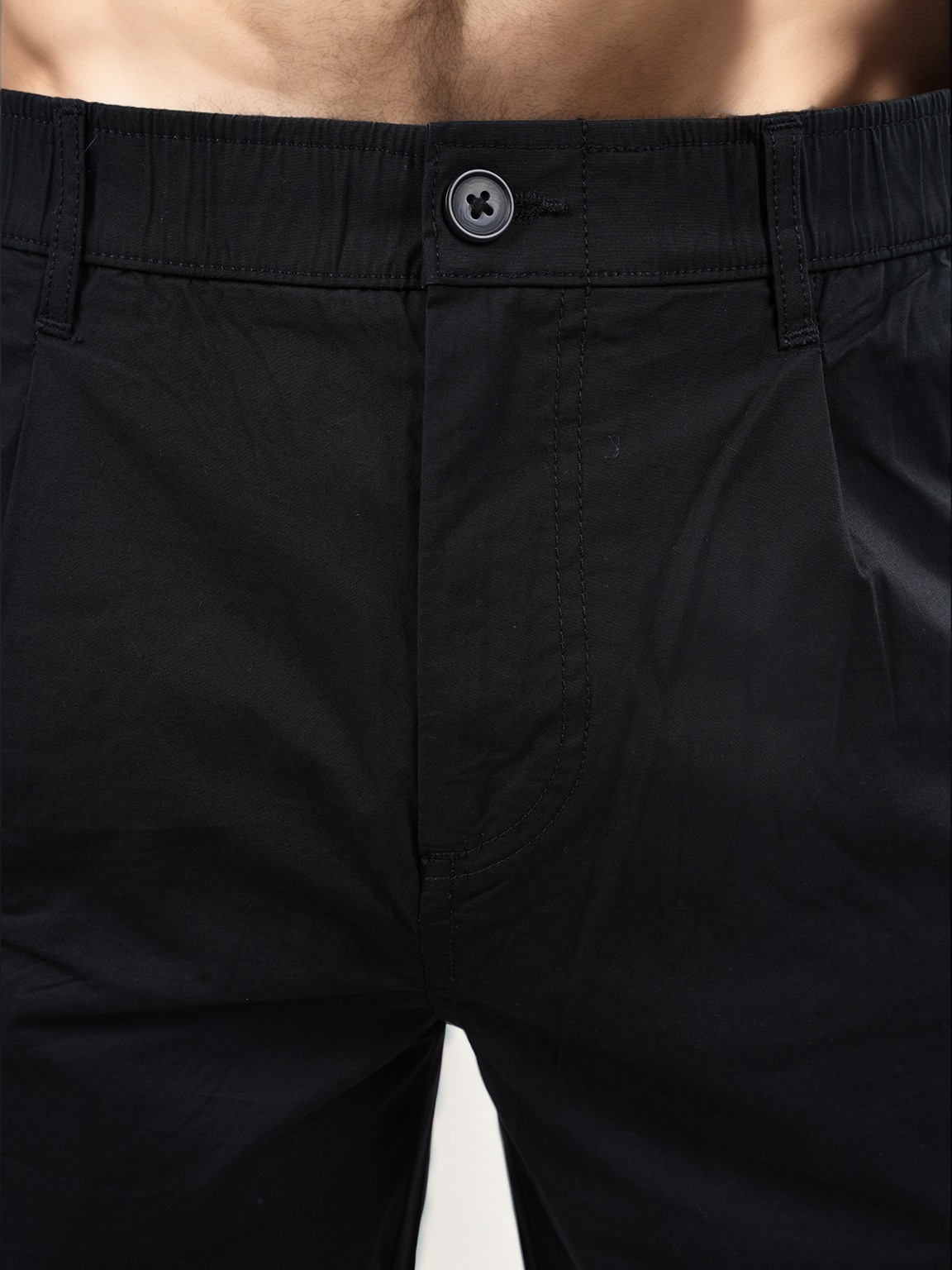 Celio Men Black Solid Regular Fit Cotton Cargo Trousers