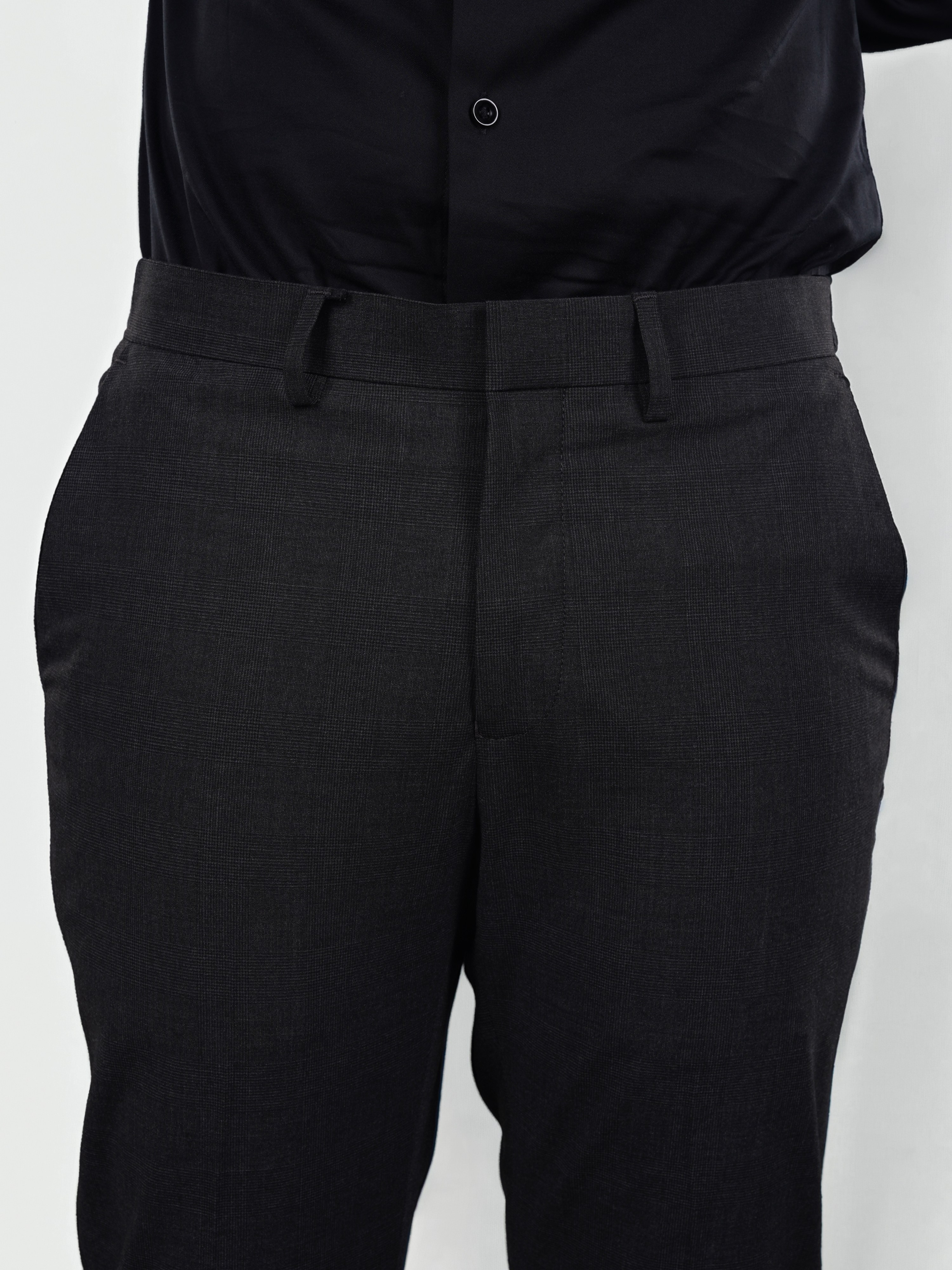 Celio Men Grey Solid Slim Fit Polyester Suit Trousers