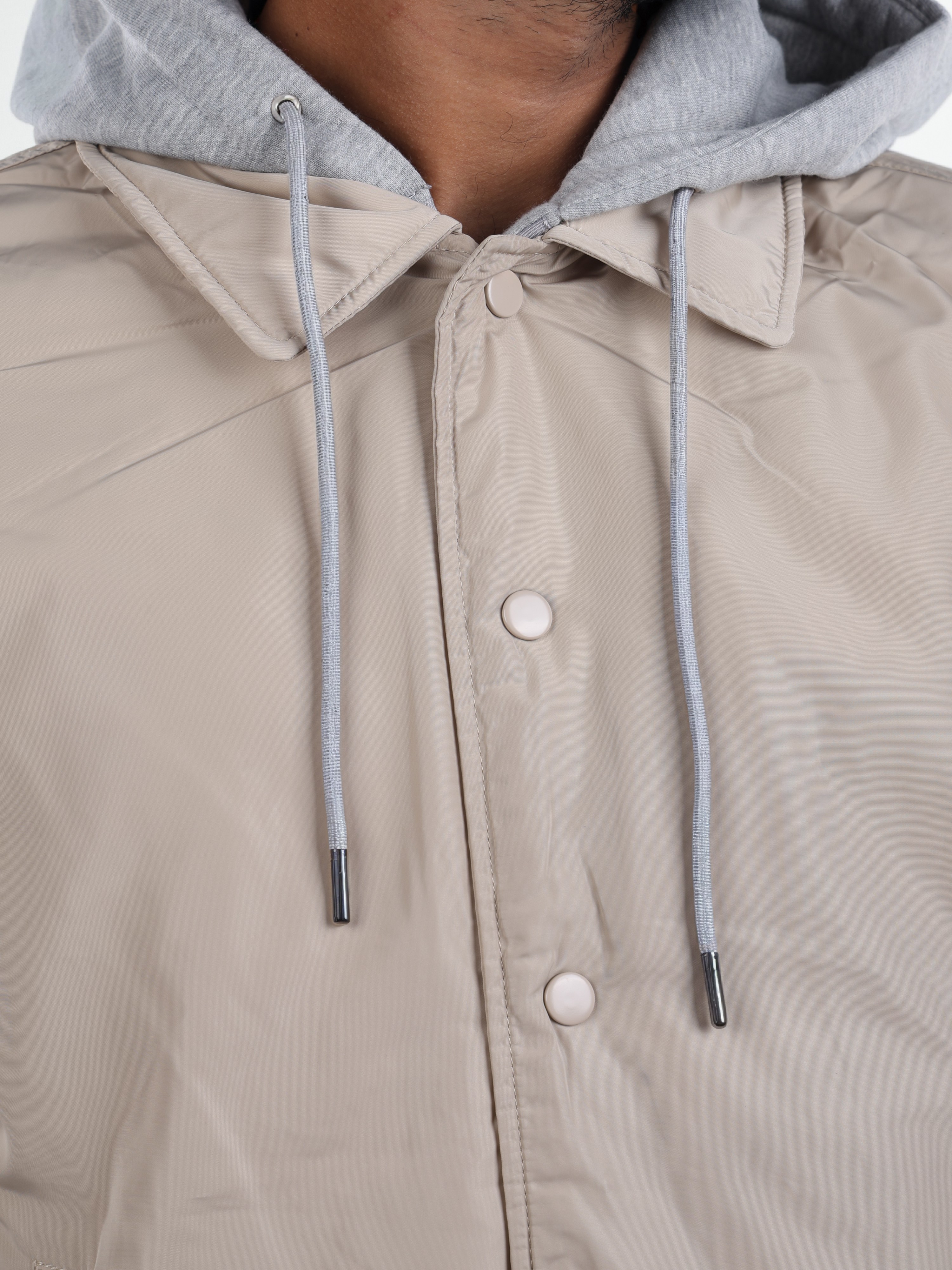 Celio Men Beige Solid Regular Fit Polyester Fashion Jacket