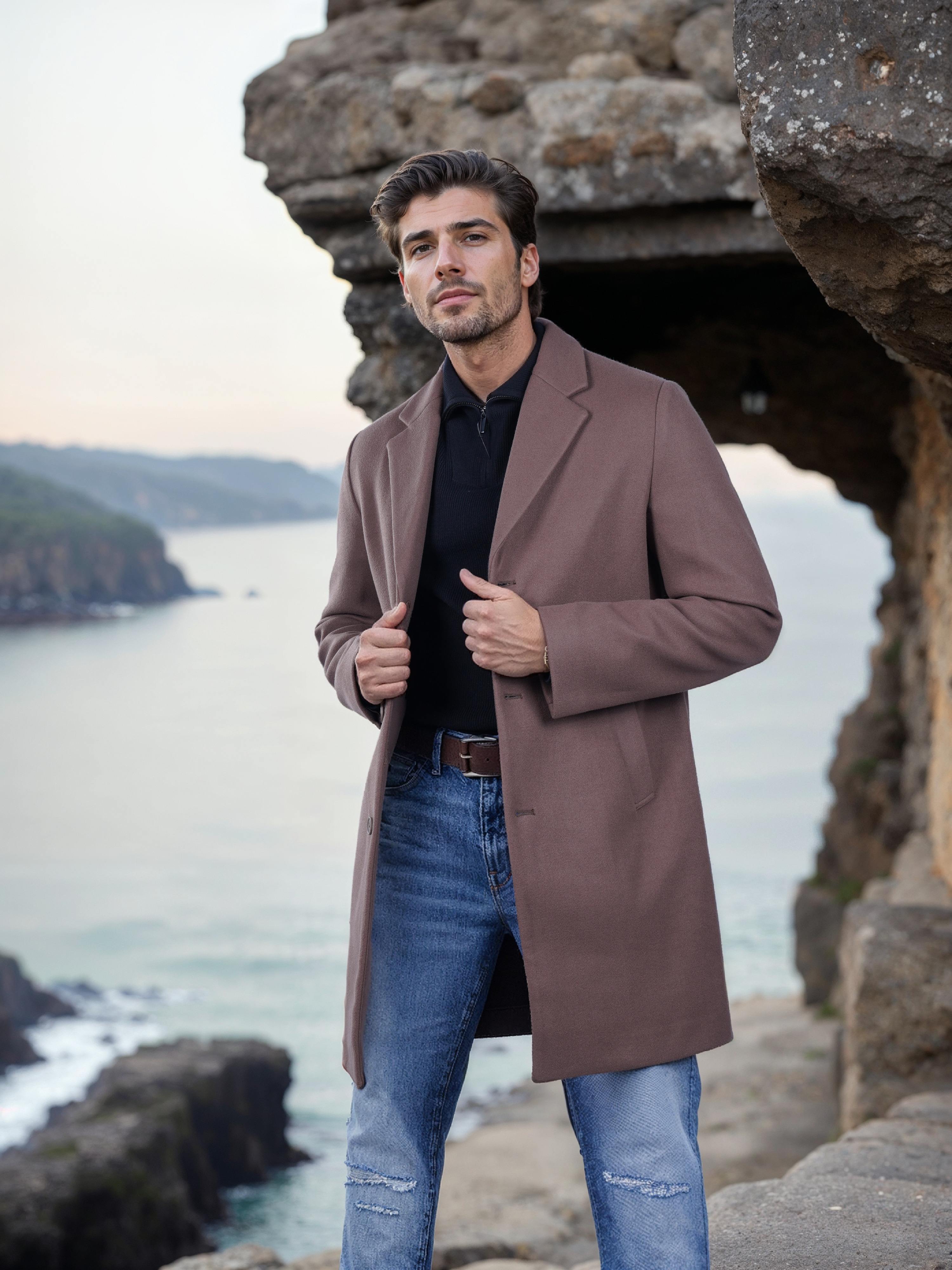 Celio Men Brown Solid Regular Fit Polyester Fashion Jacket