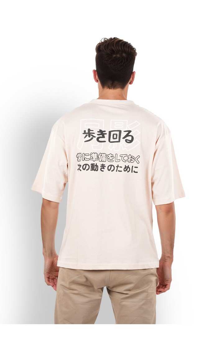 Celio Men Red Printed Oversized Cotton Graphic Tshirts