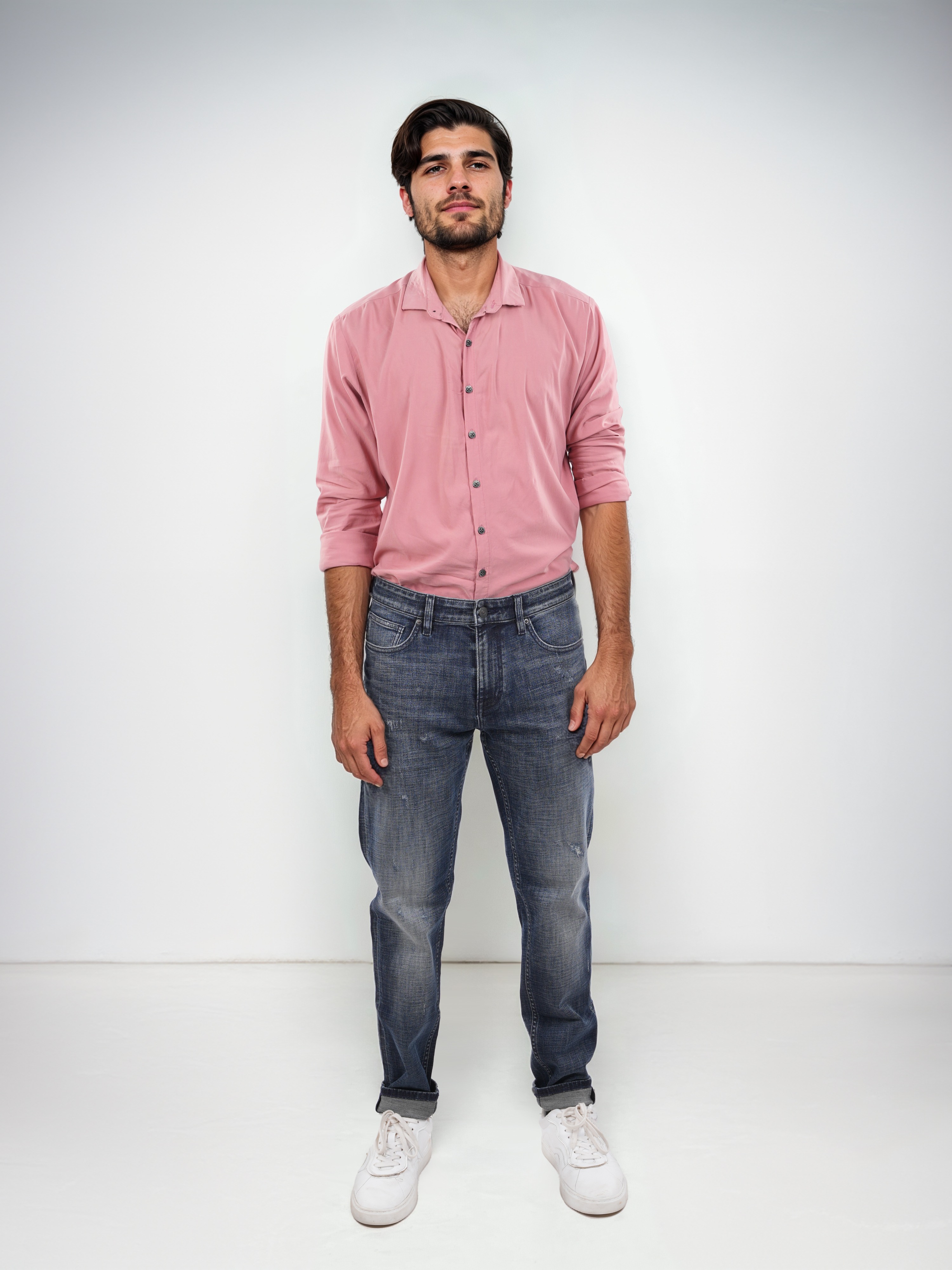 Celio Men Green Solid Slim Fit Cotton Distress Denim Jeans