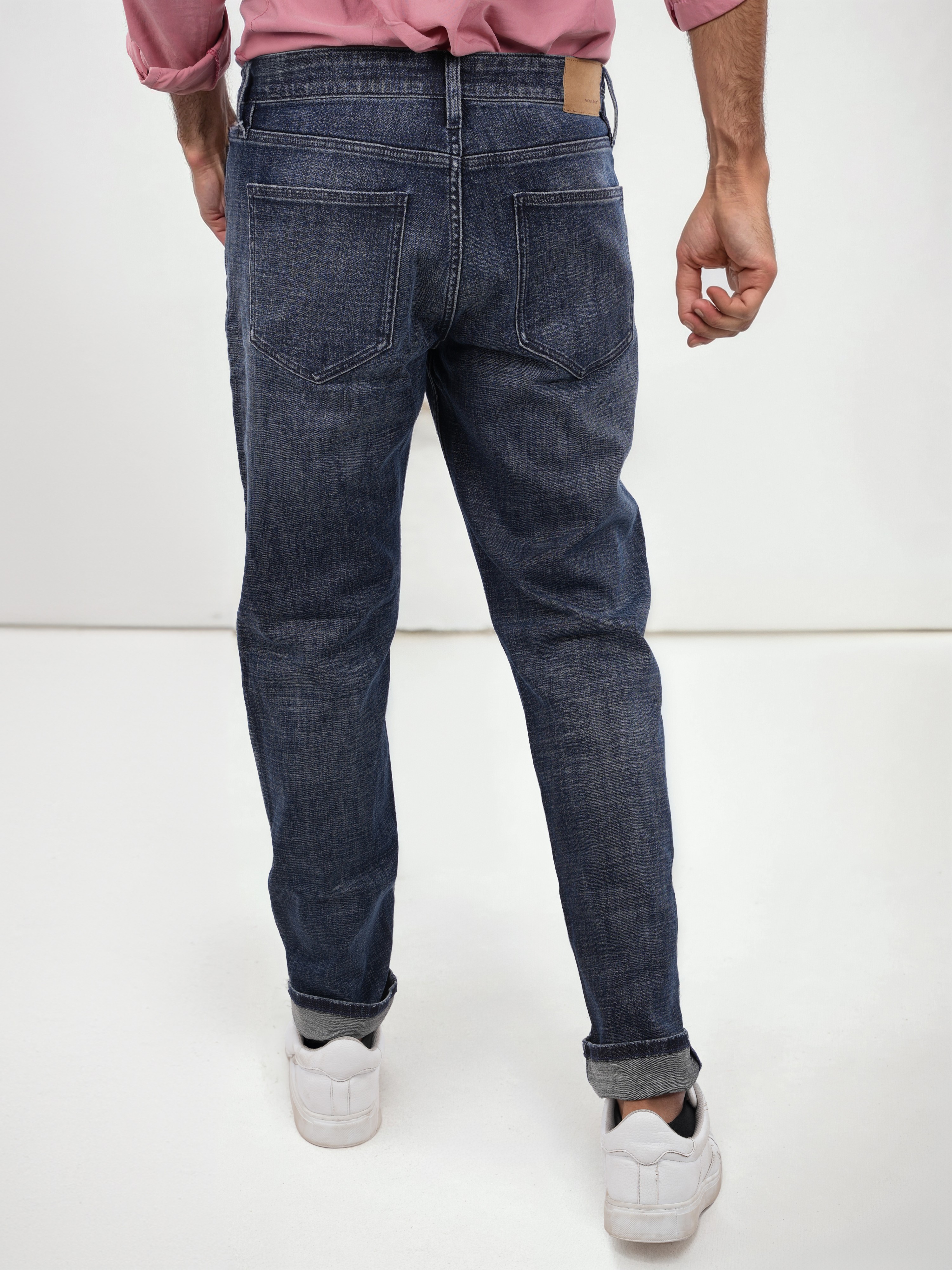 Celio Men Green Solid Slim Fit Cotton Distress Denim Jeans