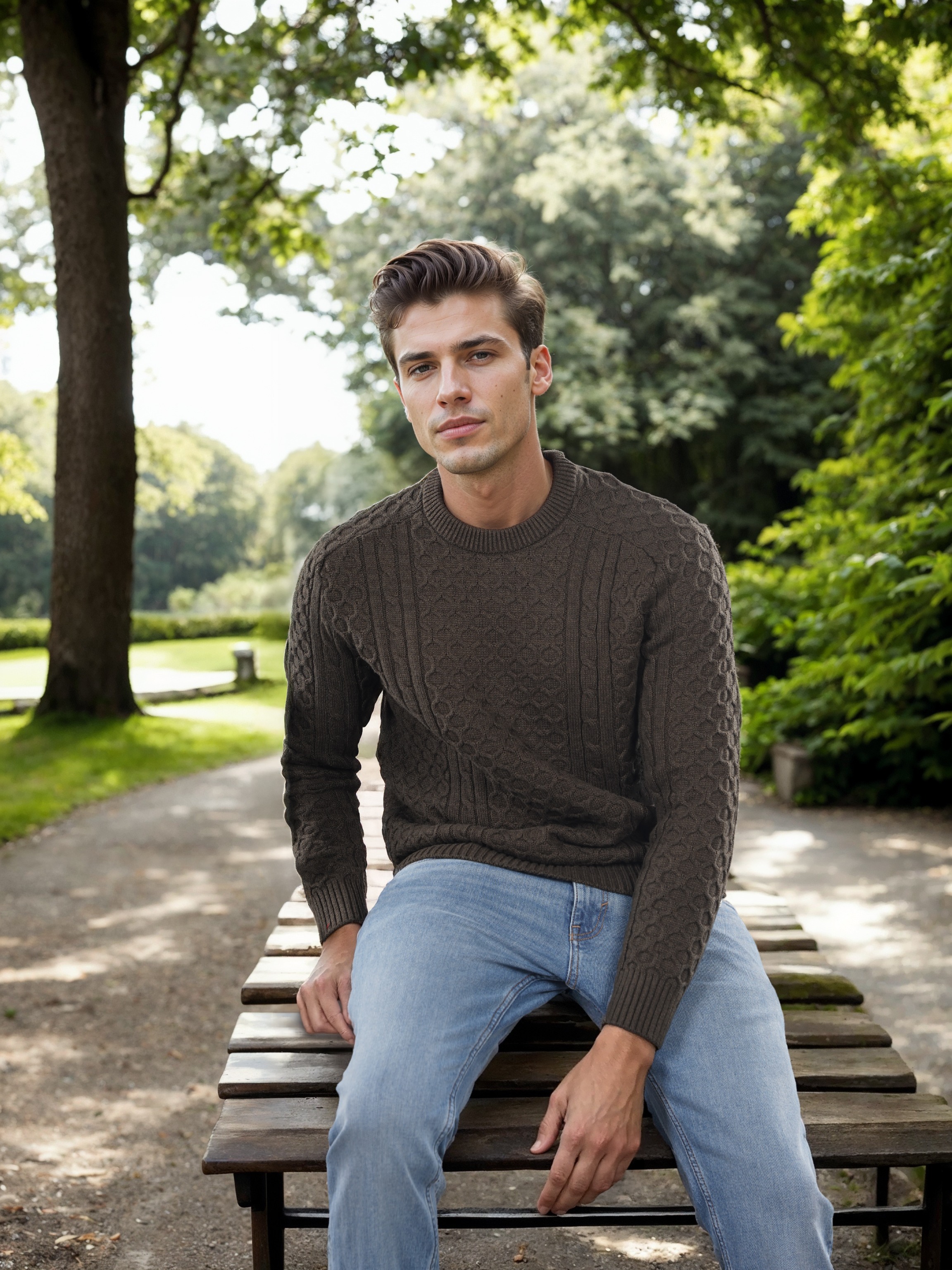 Celio Men Olive Solid Regular Cotton Sweater