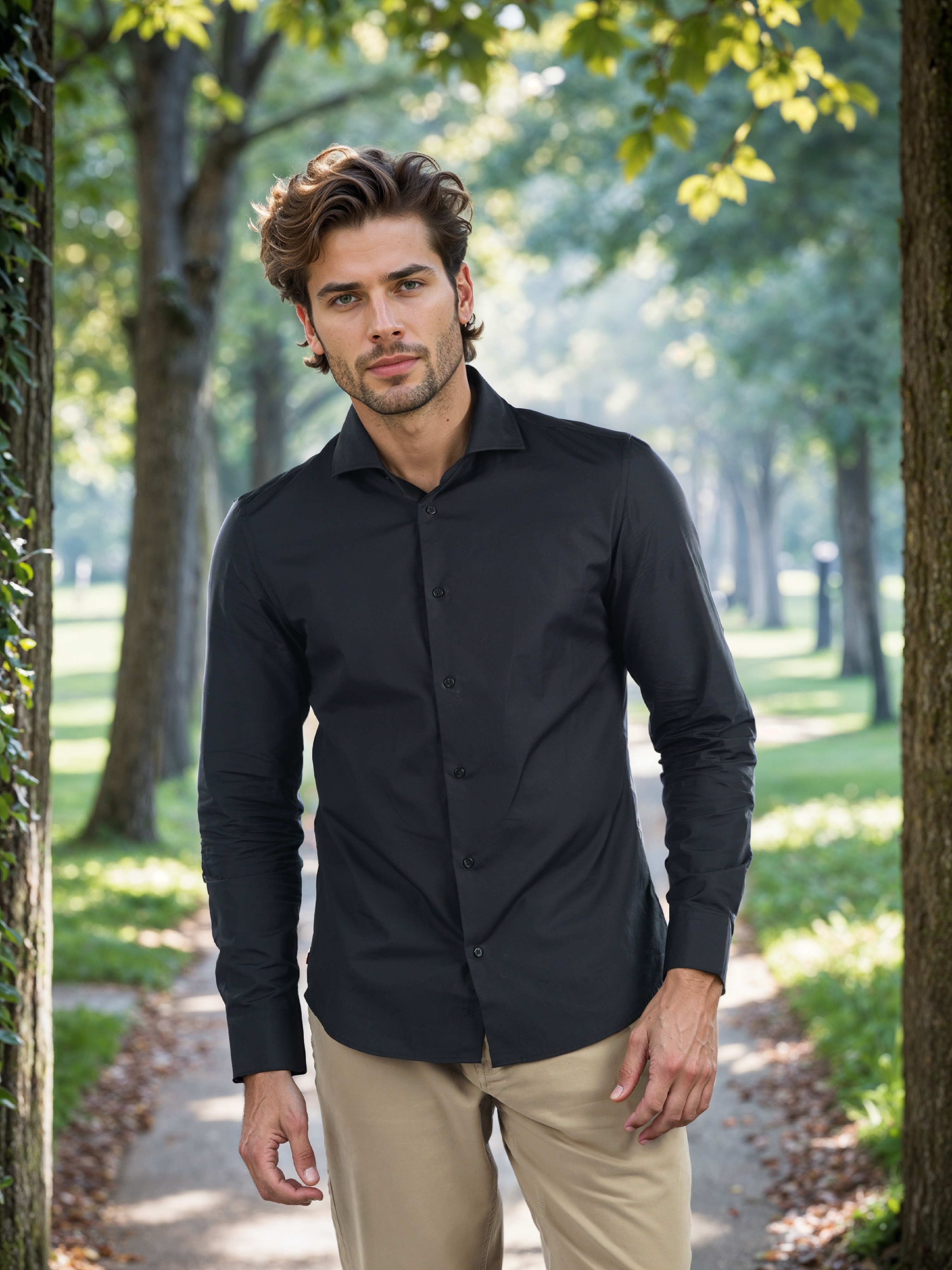 Celio Men Black Solid Slim Fit Cotton Formal Shirt