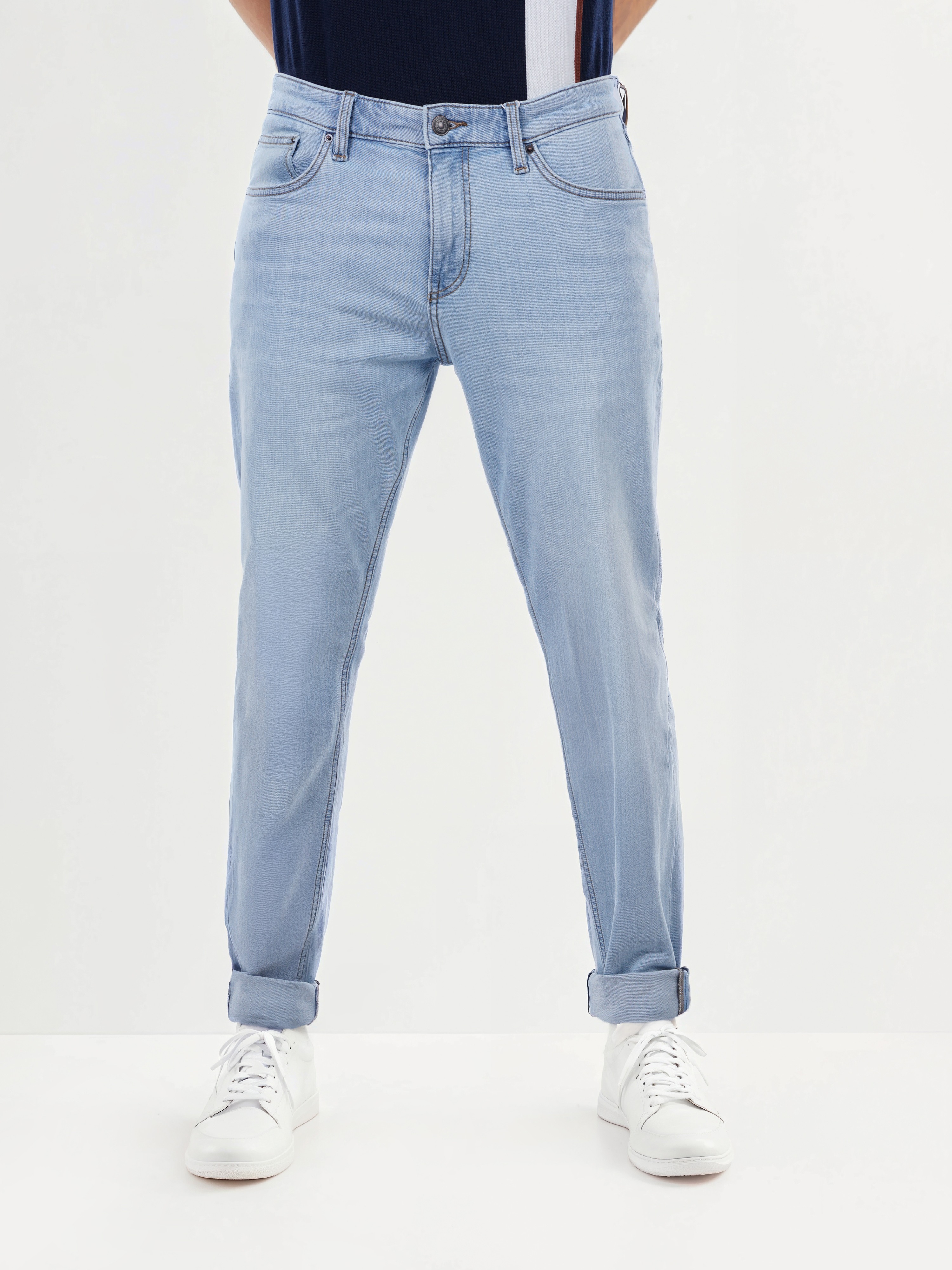 Celio Men Blue Solid Skinny Fit Cotton Jeans