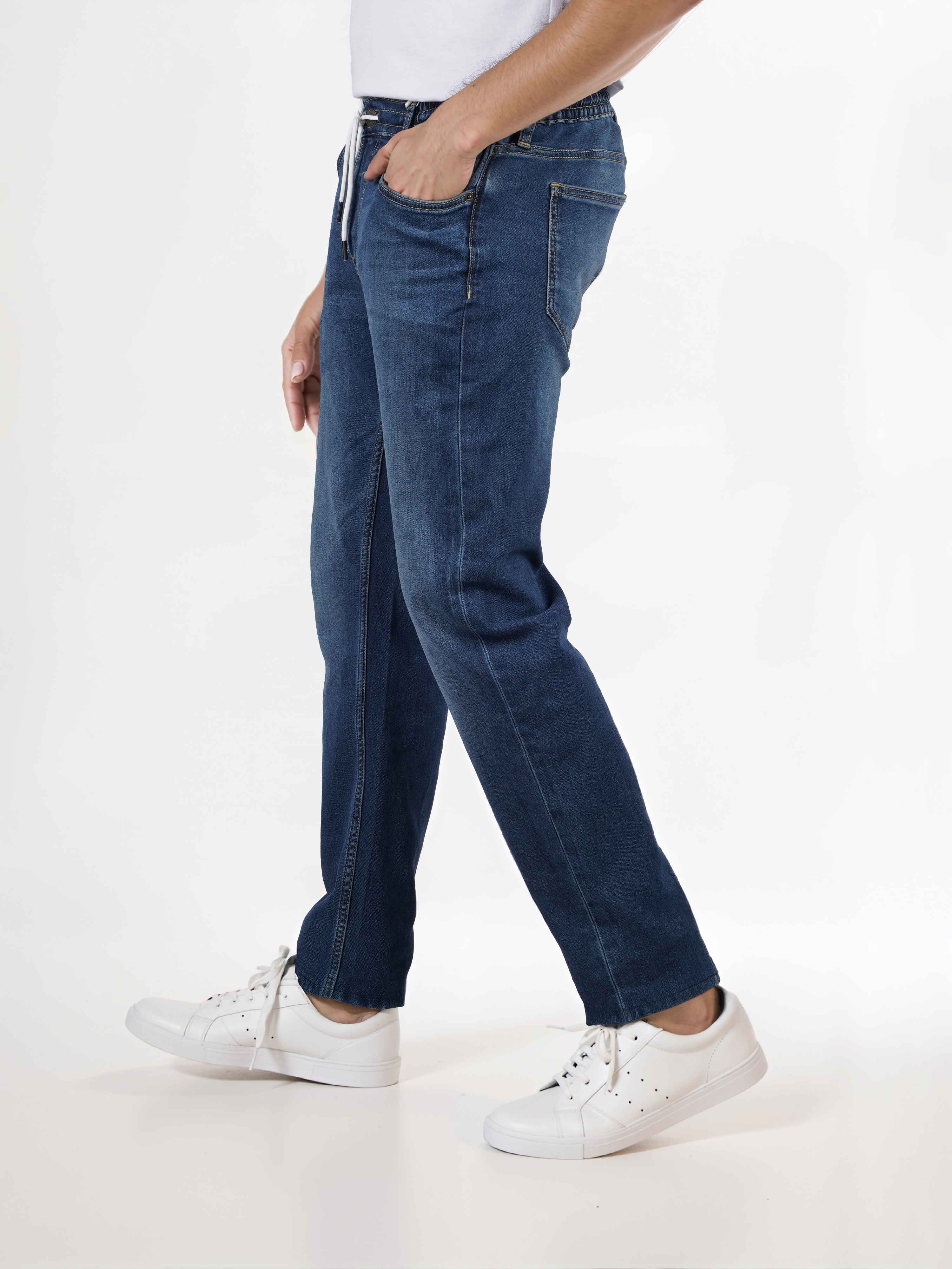 Celio Men Blue Solid Slim Fit Cotton Jogger Jeans