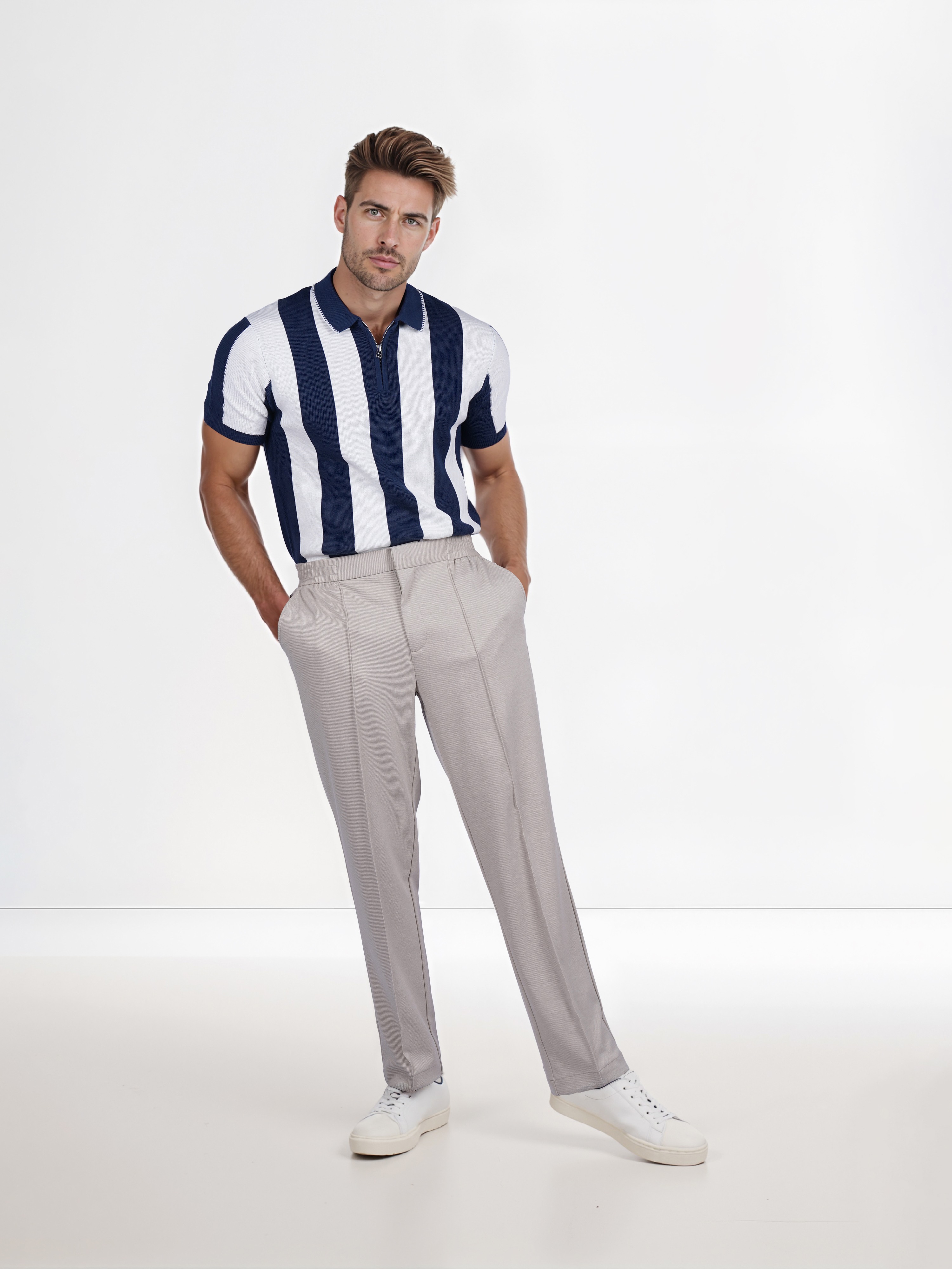 Celio Men Beige Solid Regular Fit Viscose Rayon Fashion Trouser