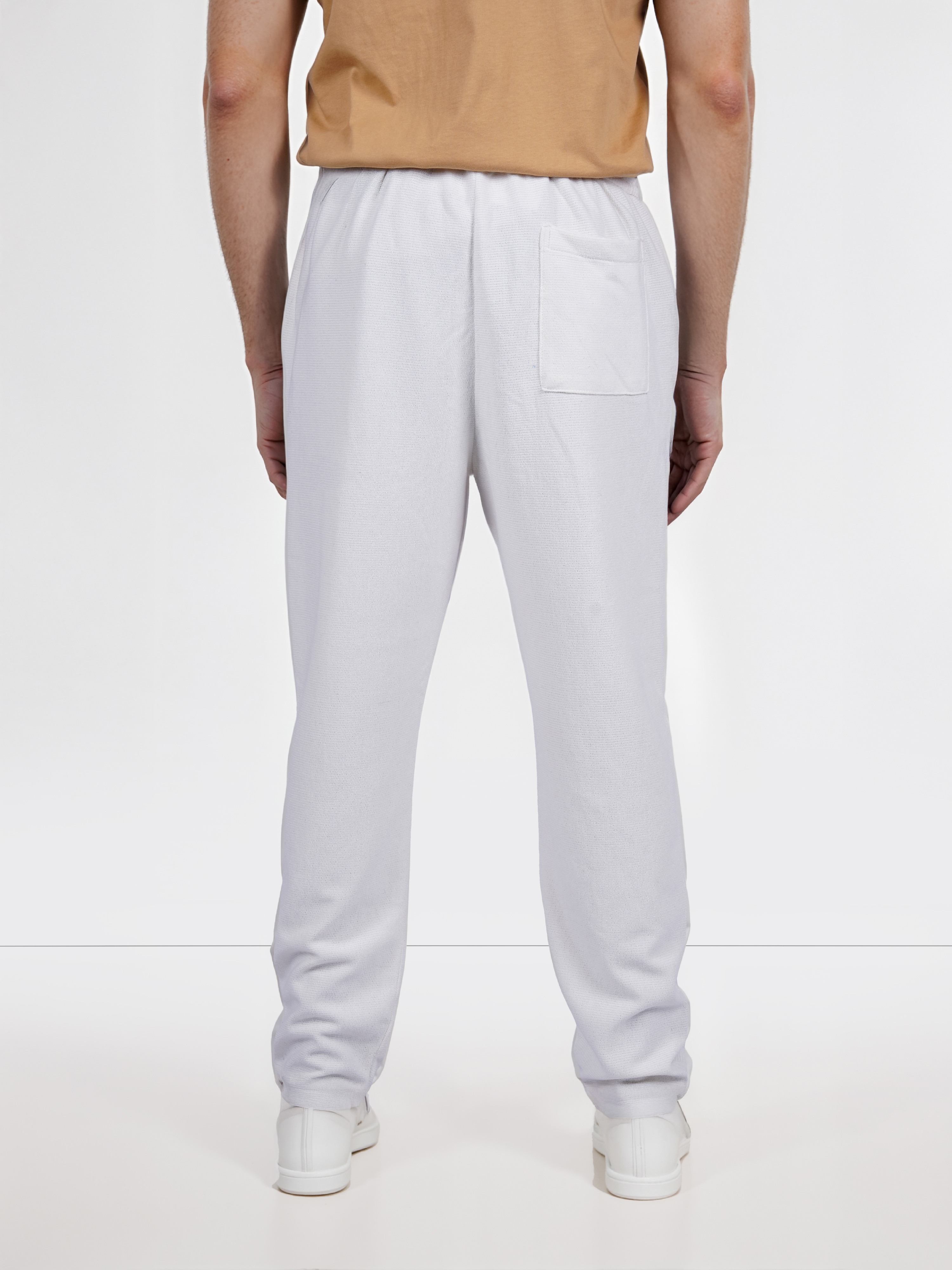 Celio Men White Solid Regular Fit Polyester Fashion Trouser