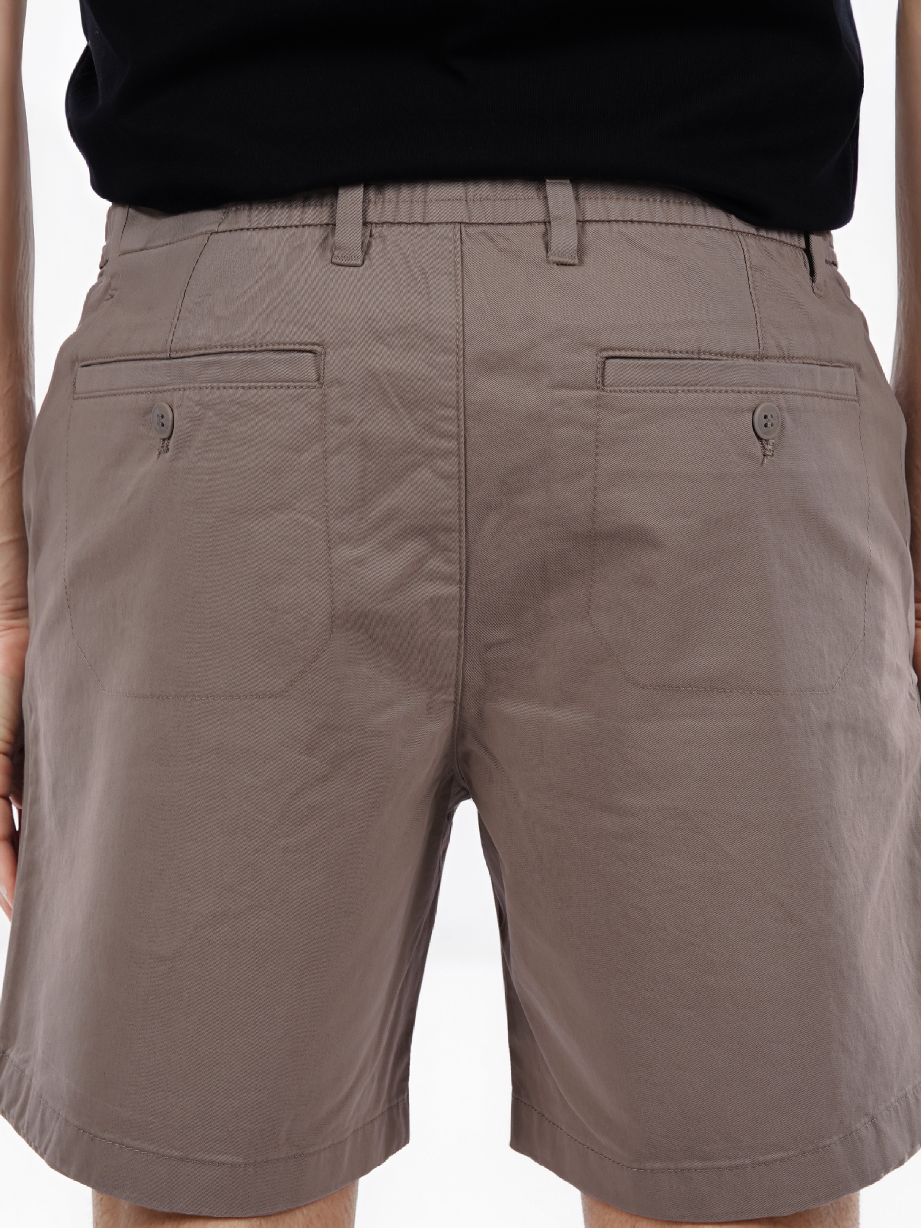 Celio Men Beige Solid Regular Fit Drawstring Cotton Fashion Bermuda Shorts