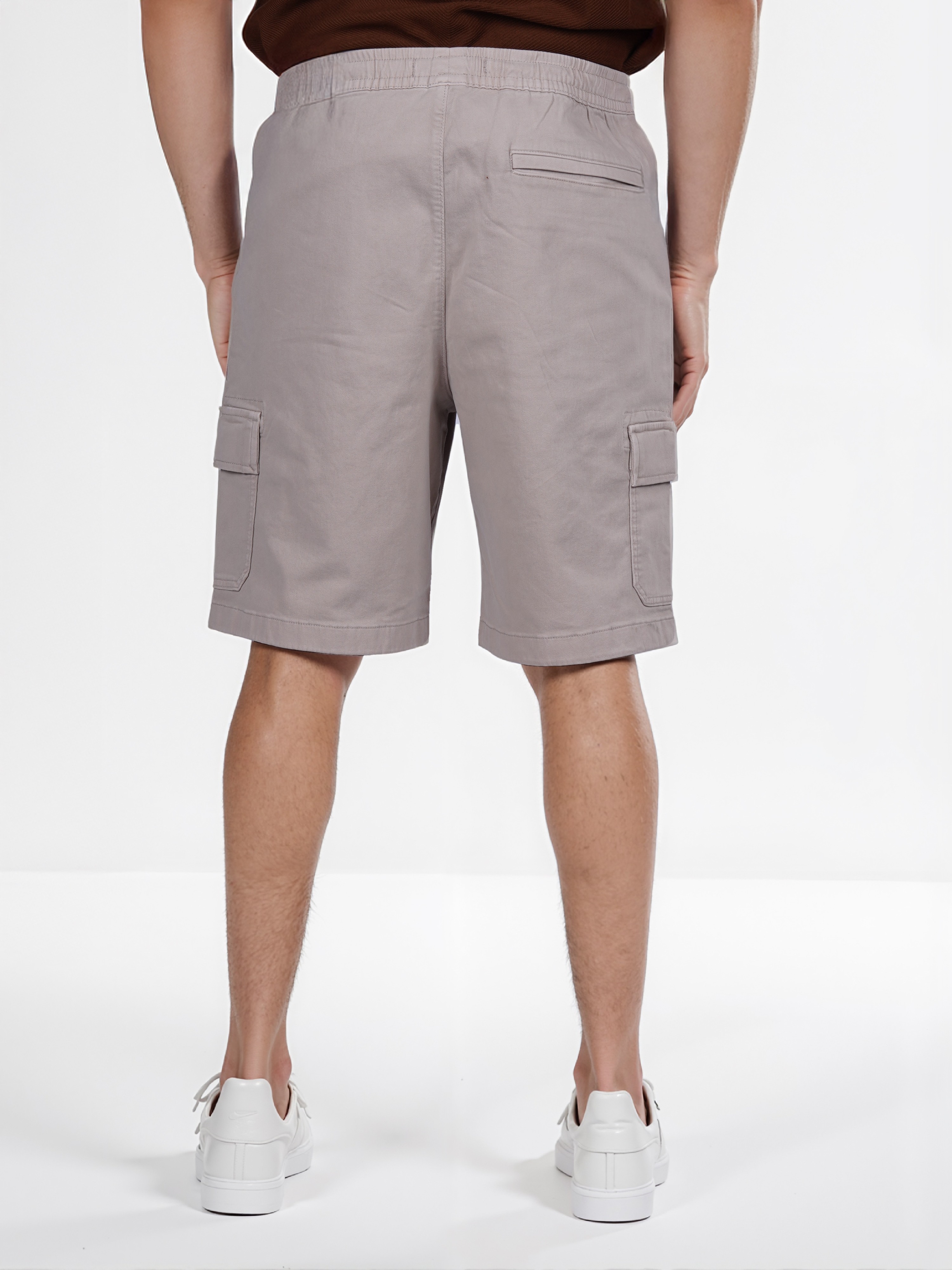 Celio Men Beige Solid Regular Fit Cotton Cargo / Jogger Shorts
