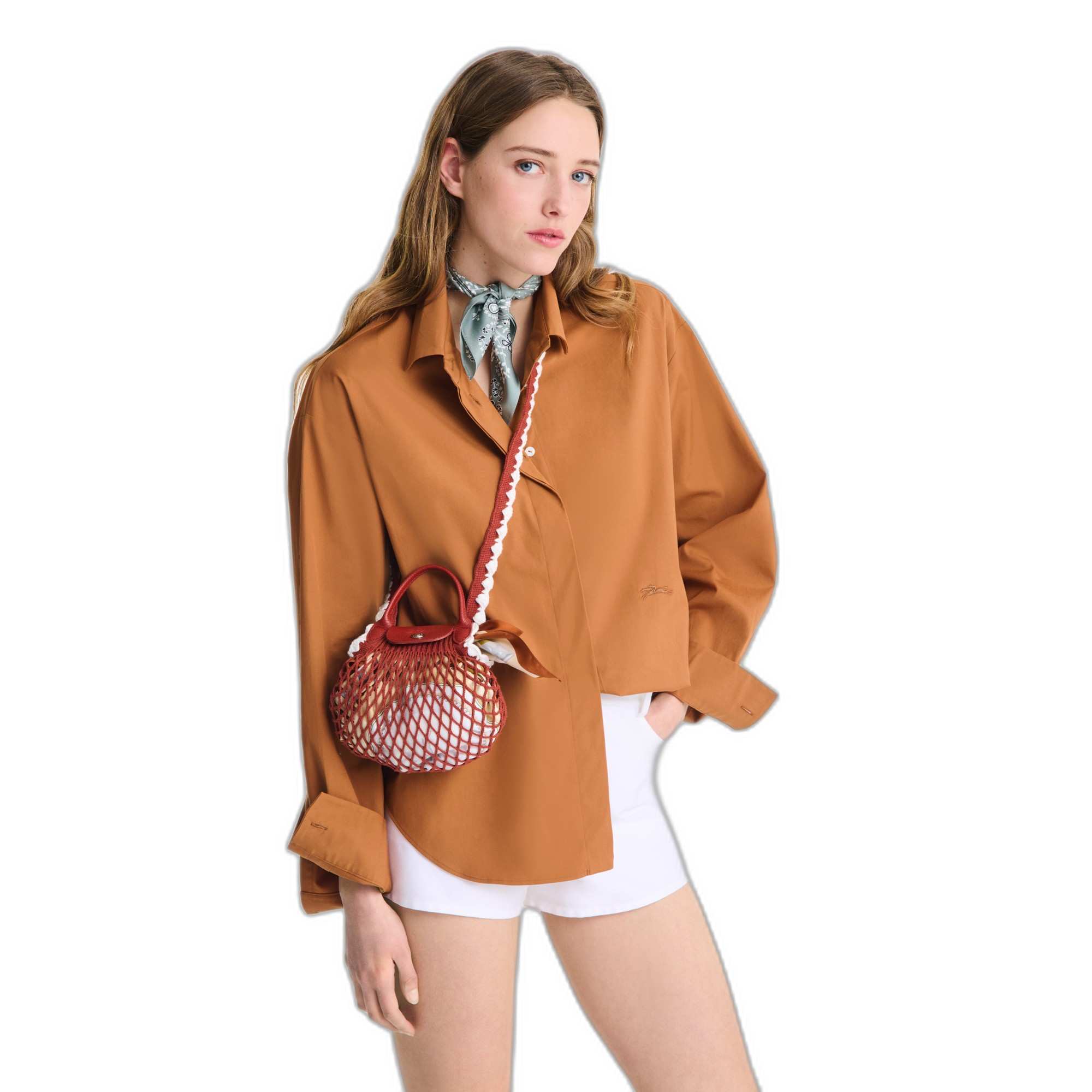 LE PLIAGE FILET CRAFT CLUTCH TERRACOTTA