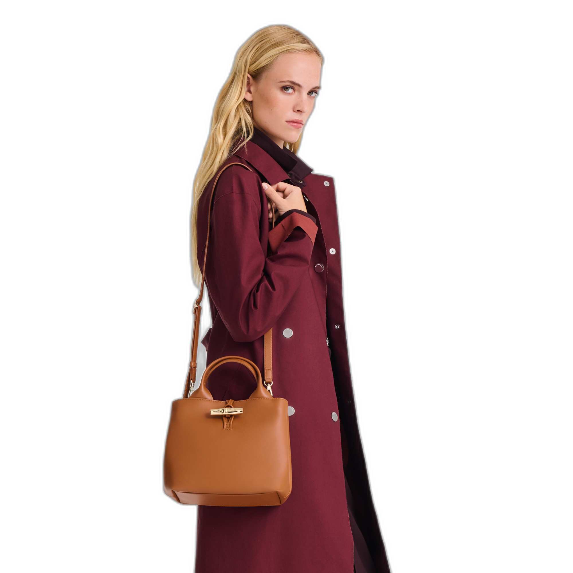 LE ROSEAU SLEEK TOP HANDLE BAG CASHEW