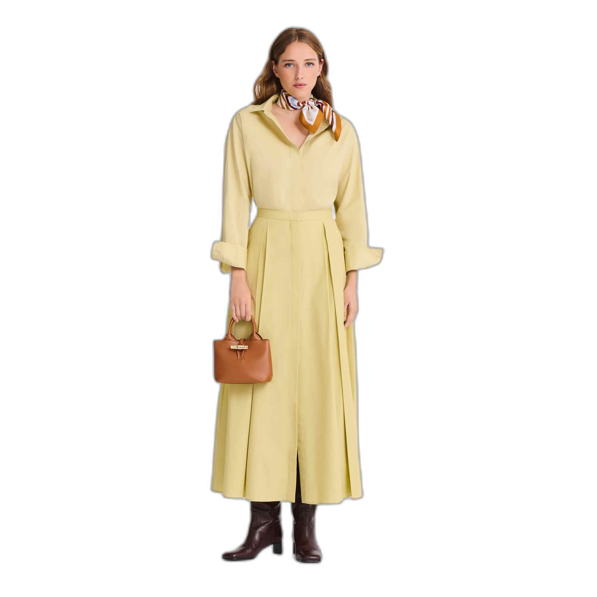 LE ROSEAU SLEEK TOP HANDLE BAG CASHEW
