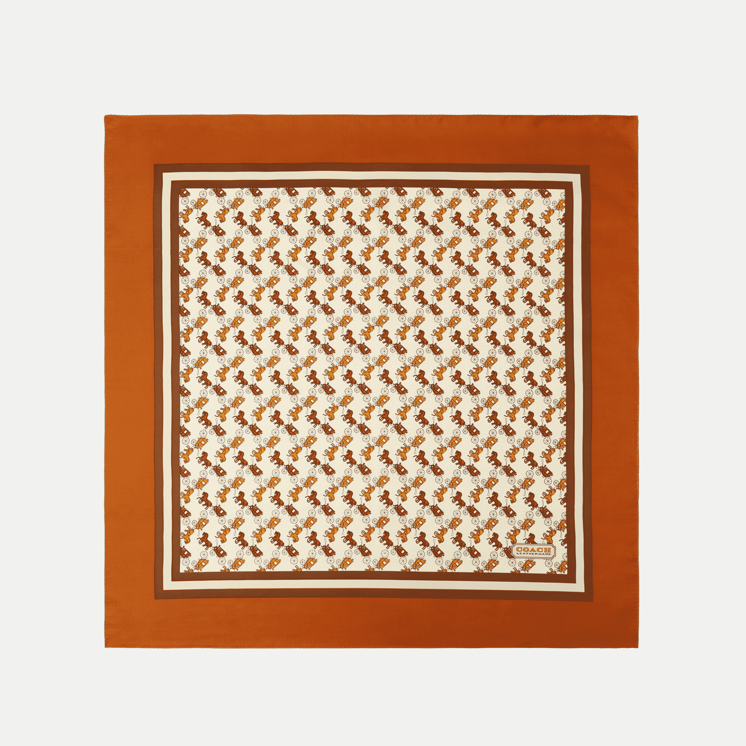 Horse & Carriage Printed Silk Square