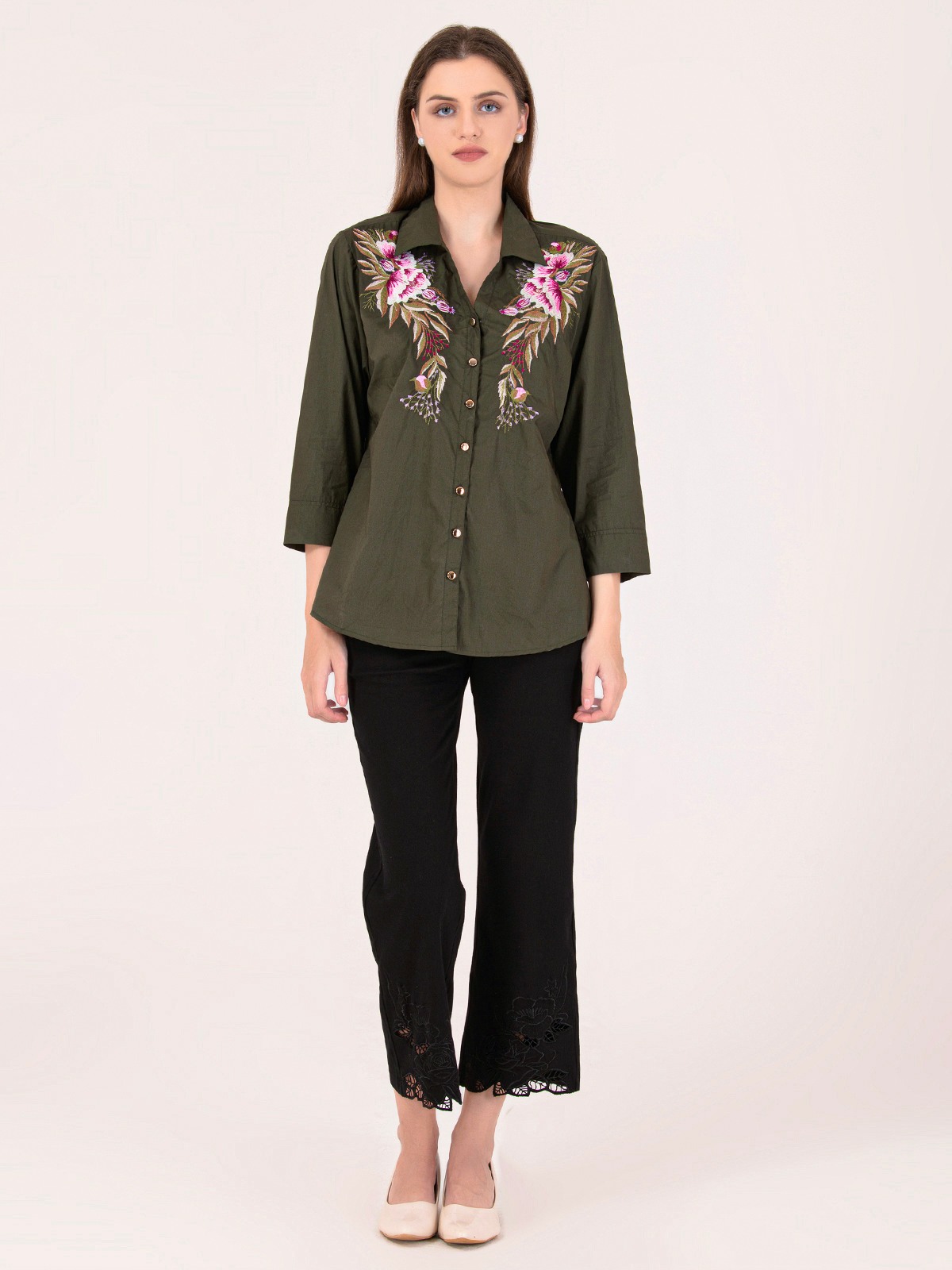 Albion Women D.Olive Smart Shirt