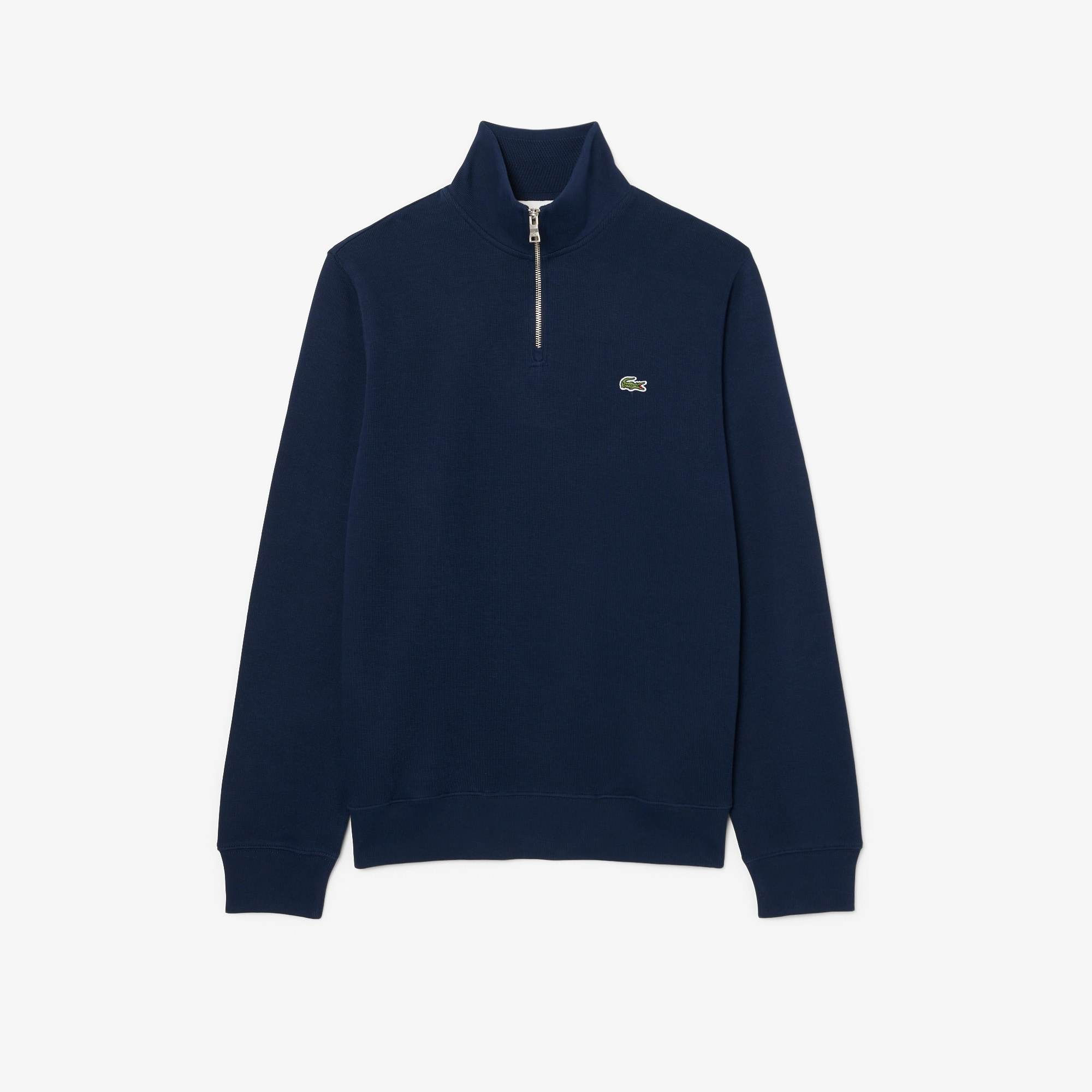 Zip-Up High Neck Interlock Sweatshirt